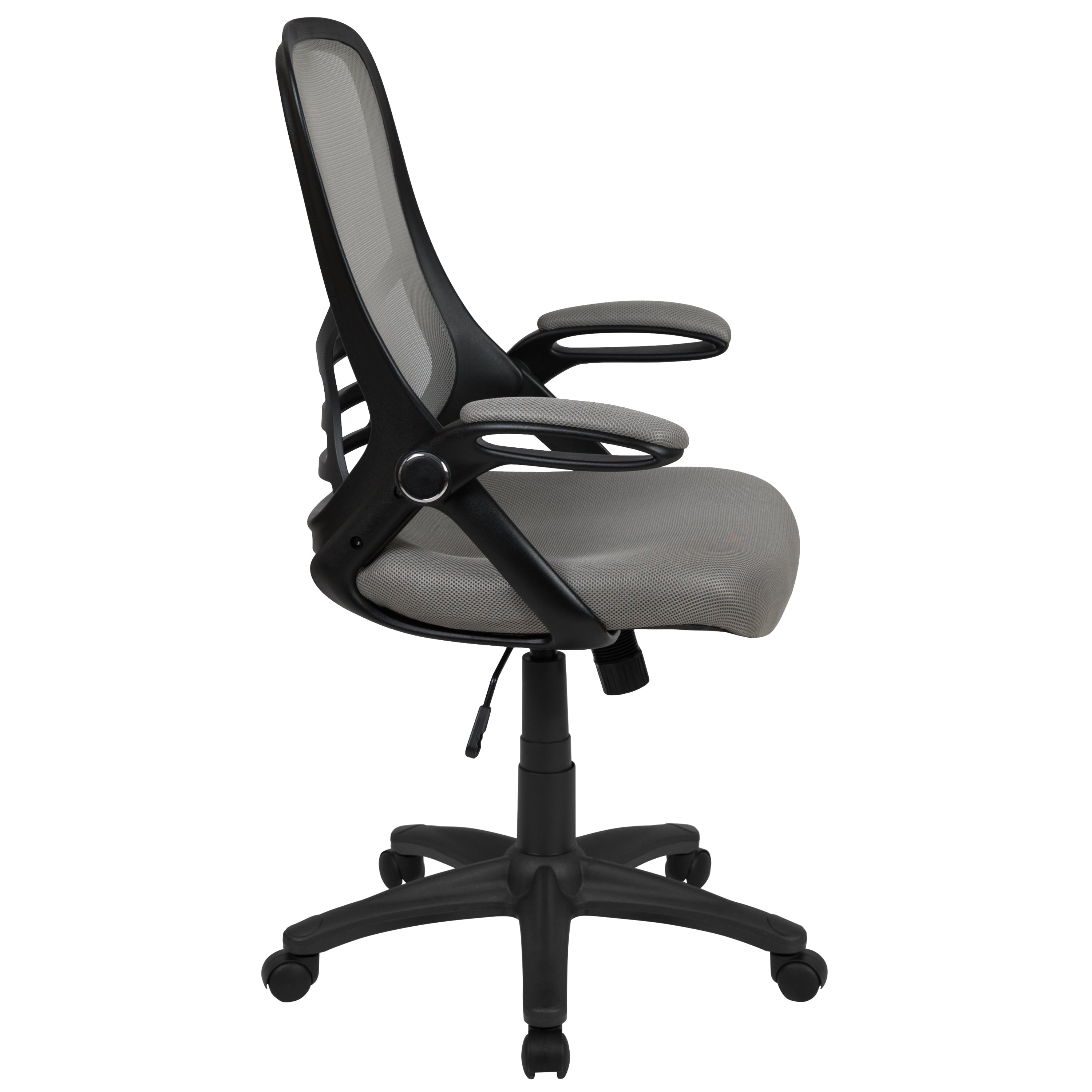 Porter High Back Light Gray Mesh Ergonomic Swivel Office Chair with Black Frame and Flip-up Arms