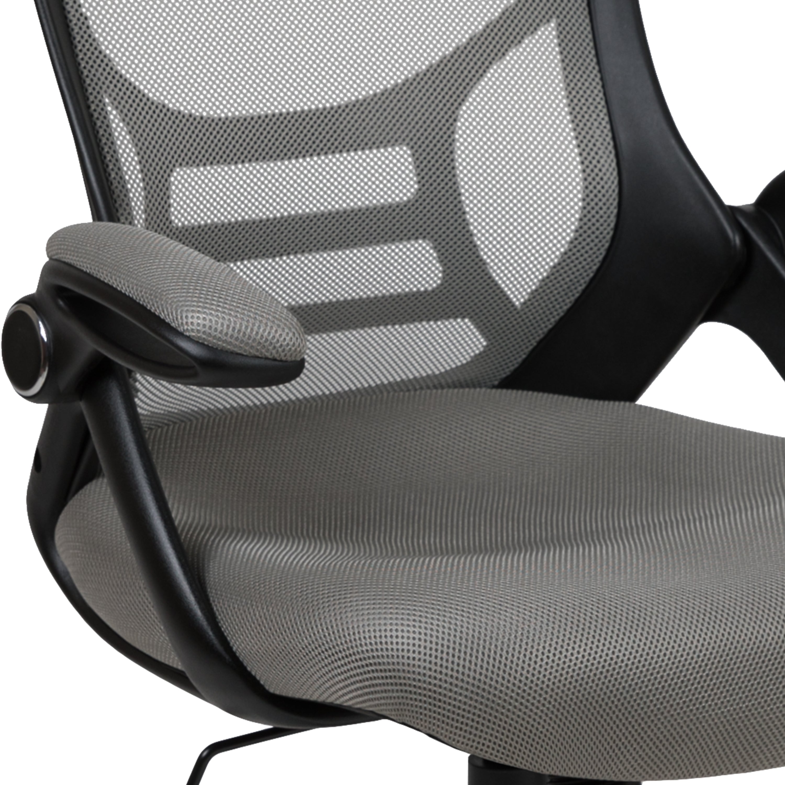 Porter High Back Light Gray Mesh Ergonomic Swivel Office Chair with Black Frame and Flip-up Arms