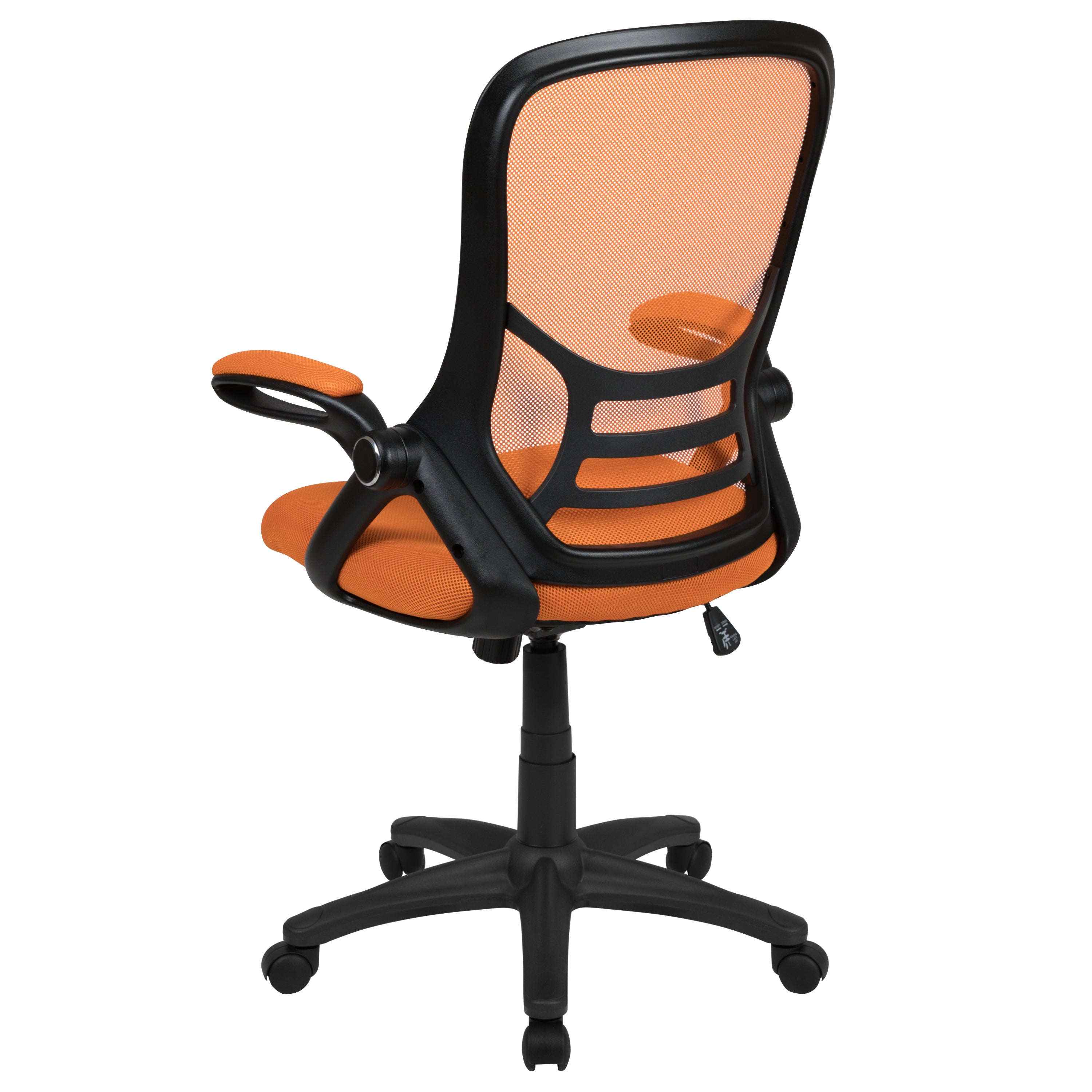 Porter High Back Orange Mesh Ergonomic Swivel Office Chair with Black Frame and Flip-up Arms