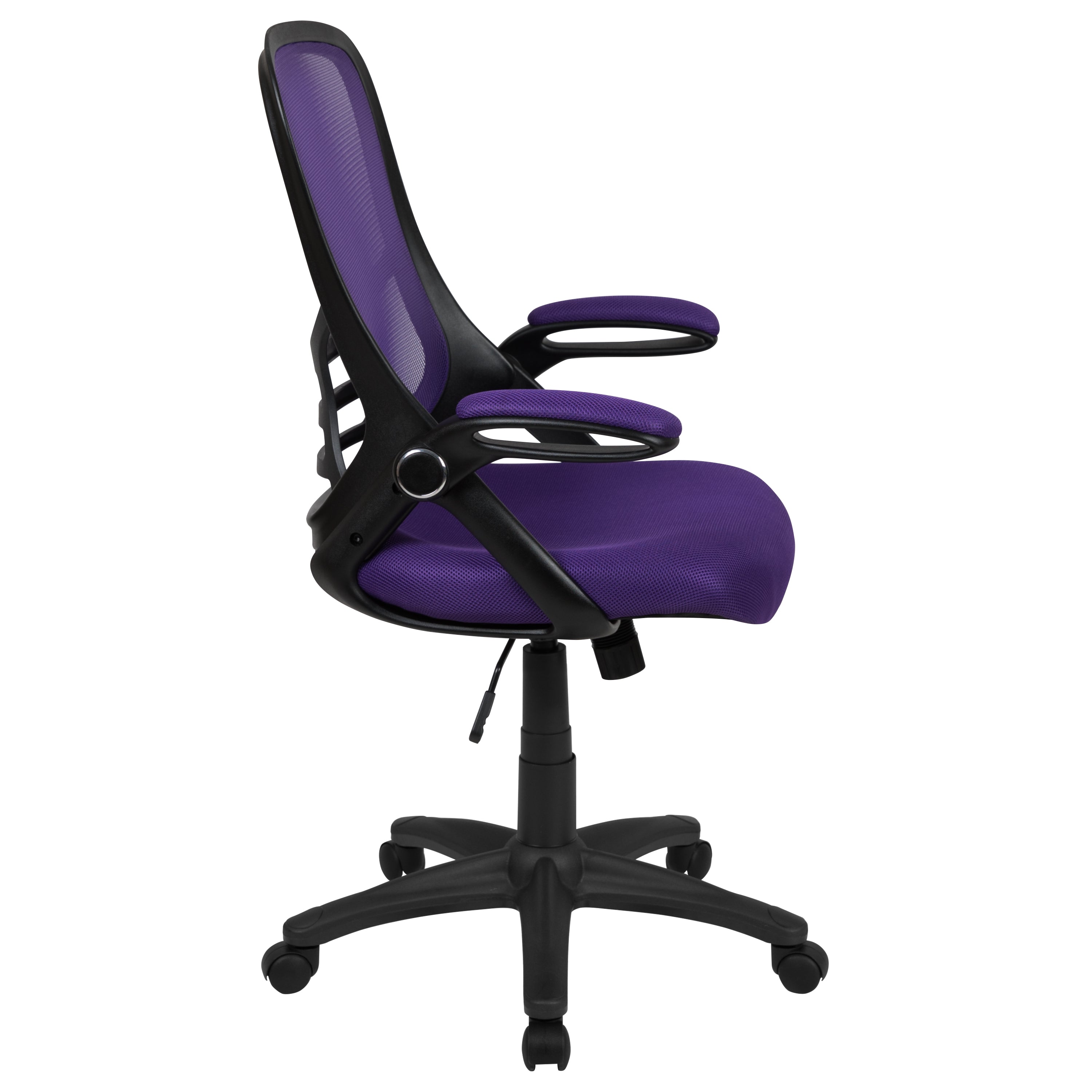 Porter High Back Purple Mesh Ergonomic Swivel Office Chair with Black Frame and Flip-up Arms