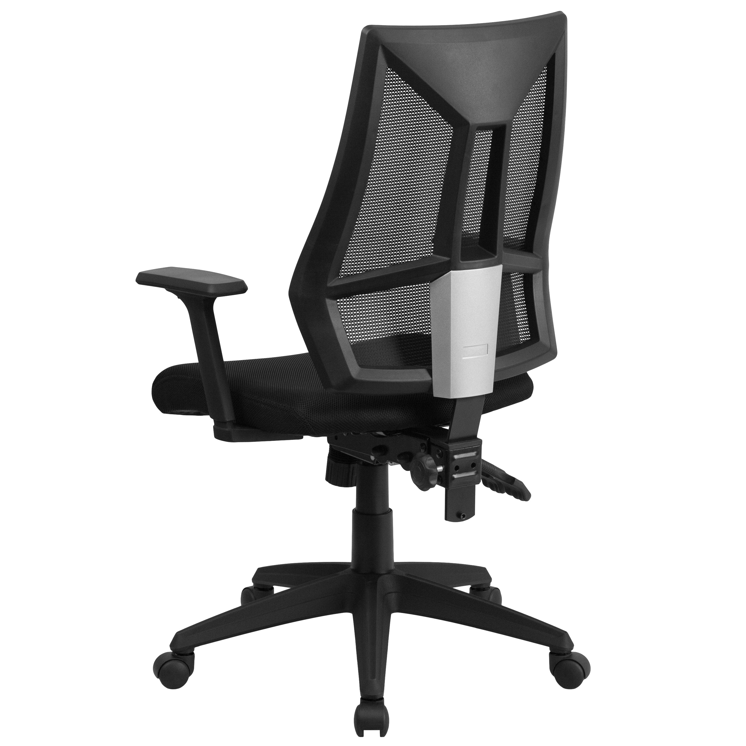 Ivan High Back Black Mesh Multifunction Swivel Ergonomic Task Office Chair with Adjustable Arms