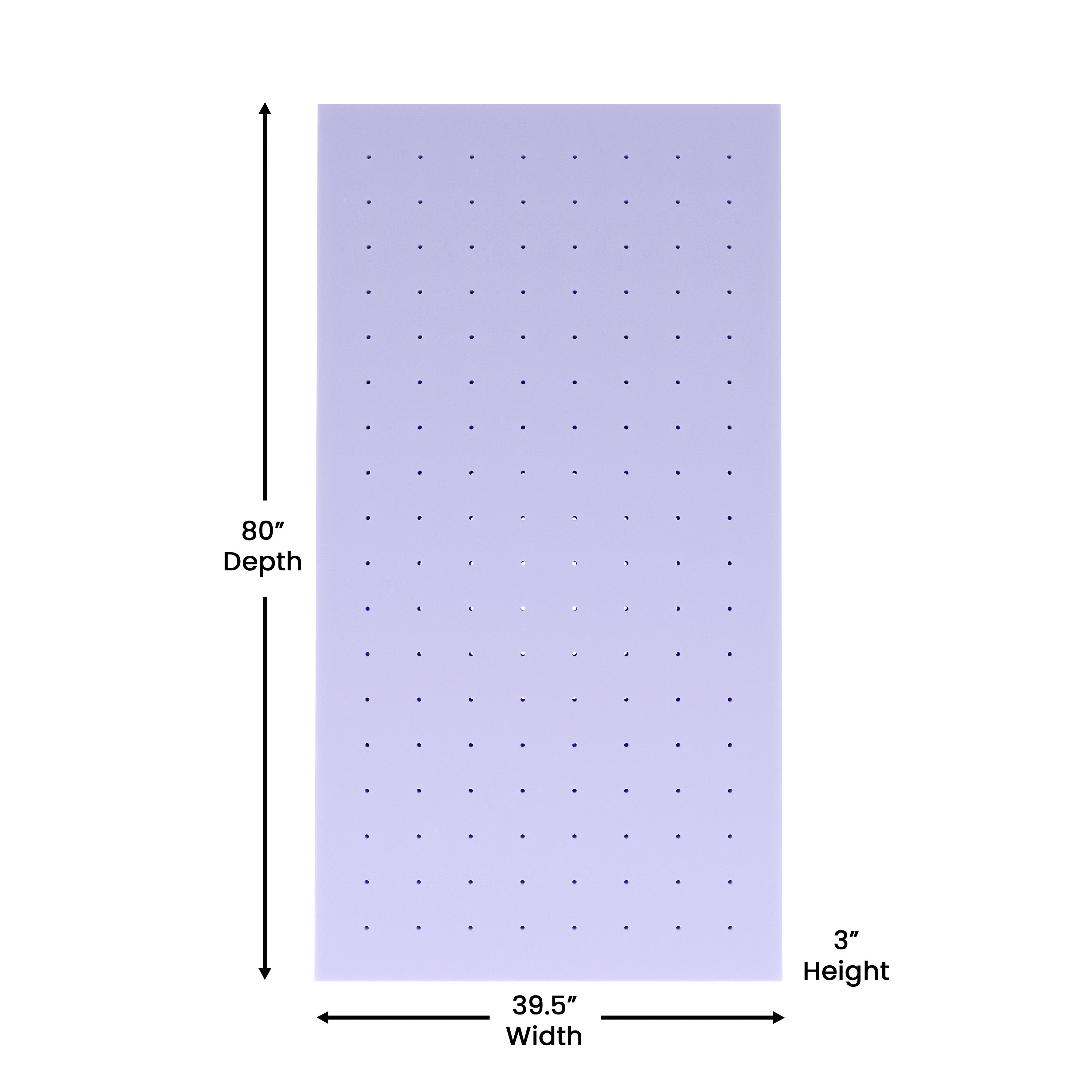 Capri Comfortable Sleep 3 Inch Lavender Infused Twin XL Memory Foam Mattress Topper with Ventilated Design and CertiPUR-US Certified Foam