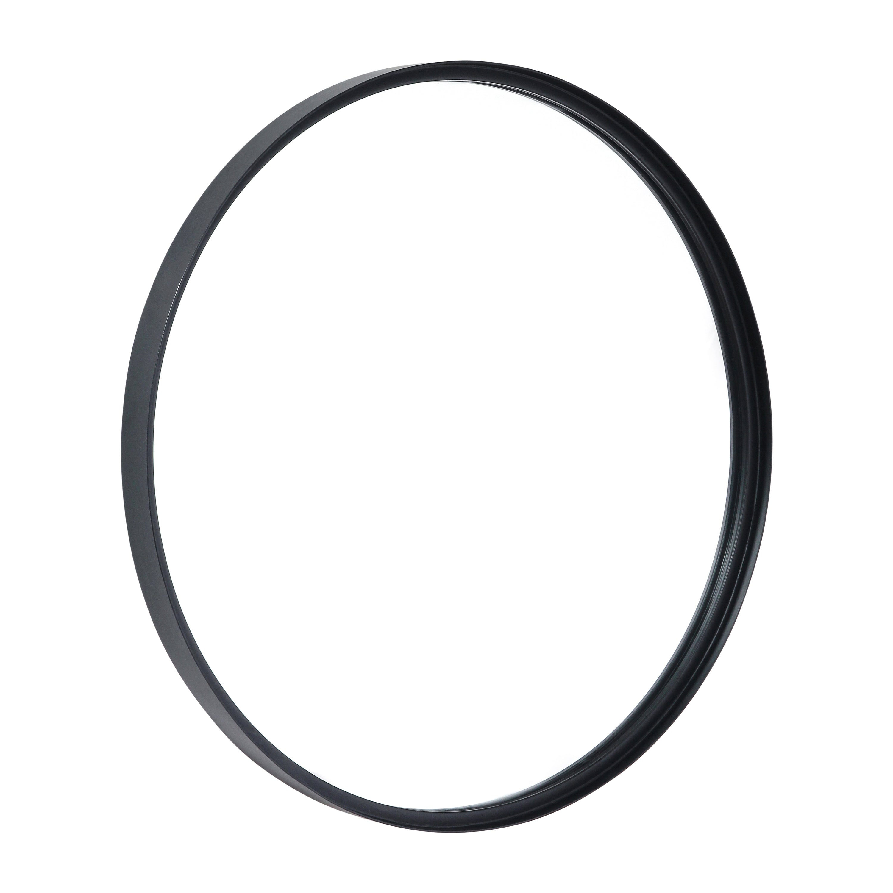 Jennifer 24" Round Black Metal Deep Framed Wall Mirror - Large Accent Mirror for Bathroom, Entryway, Dining Room, & Living Room