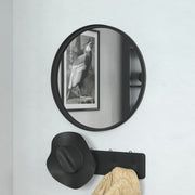 Jennifer 24" Round Black Metal Deep Framed Wall Mirror - Large Accent Mirror for Bathroom, Entryway, Dining Room, & Living Room