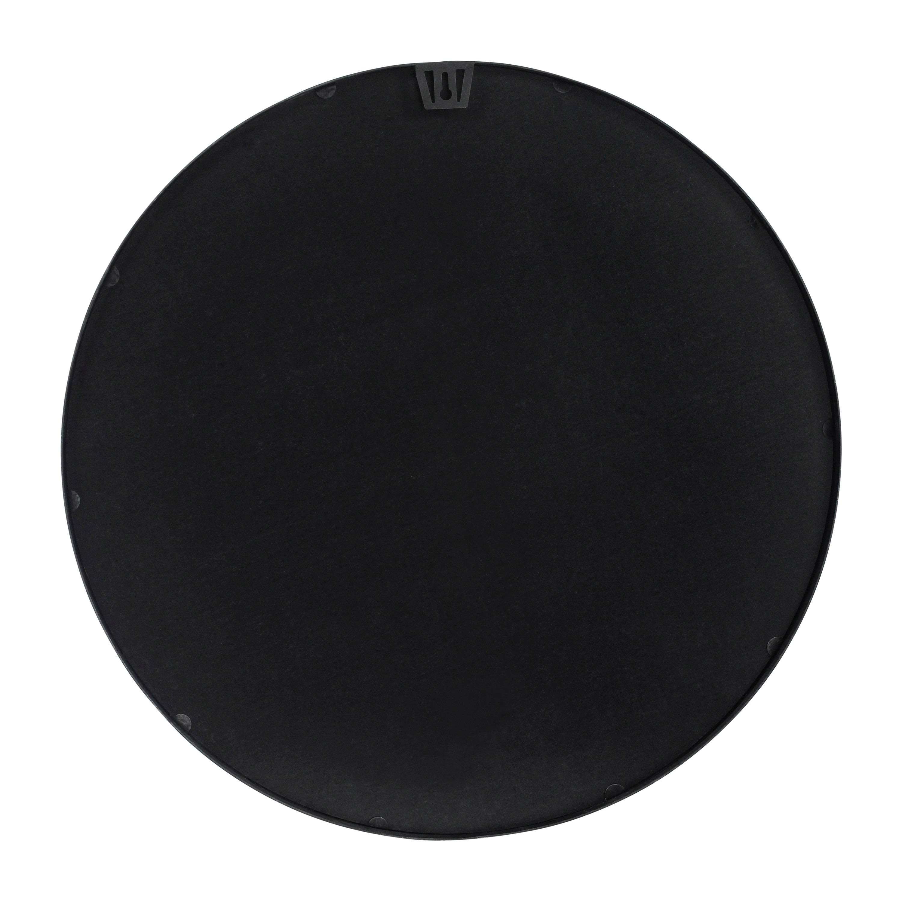 Jennifer 30" Round Black Metal Deep Framed Wall Mirror - Large Accent Mirror for Bathroom, Entryway, Dining Room, & Living Room