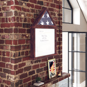 Quincy Flag and Certificate Display Case, Solid Pine Wood Flag Shadow Box Fits 3x5 Folded Flag, Mahogany Finish