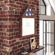 Quincy Flag and Certificate Display Case, Solid Pine Wood Flag Shadow Box Fits 3x5 Folded Flag, Dark Brown Finish