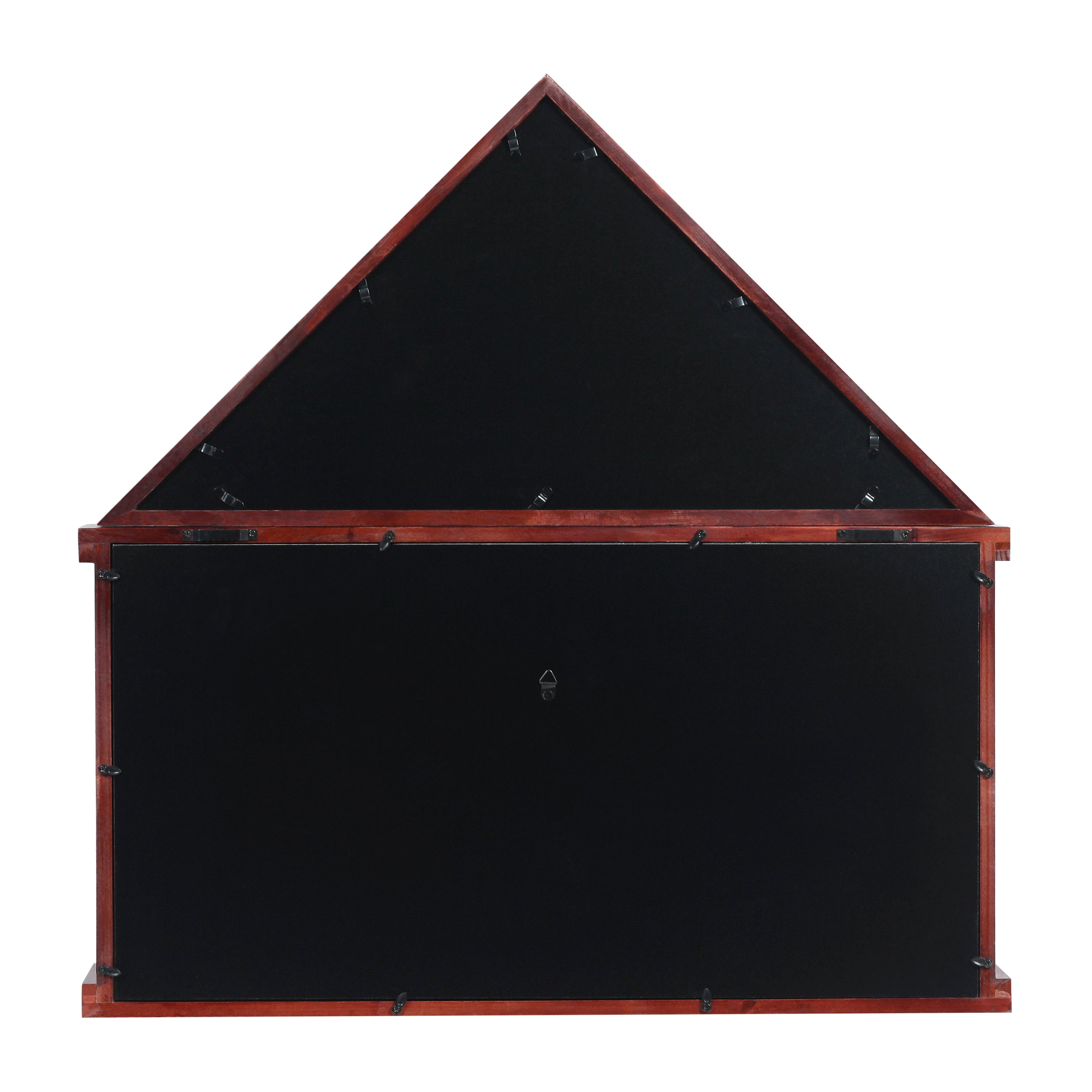 Quincy Flag and Certificate Display Case, Solid Pine Wood Flag Shadow Box Fits 9x5 Folded Burial Flag, Mahogany Finish