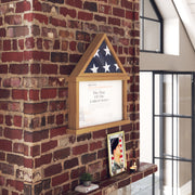 Quincy Flag and Certificate Display Case, Solid Pine Wood Flag Shadow Box Fits 9x5 Folded Burial Flag, Weathered Wood Finish