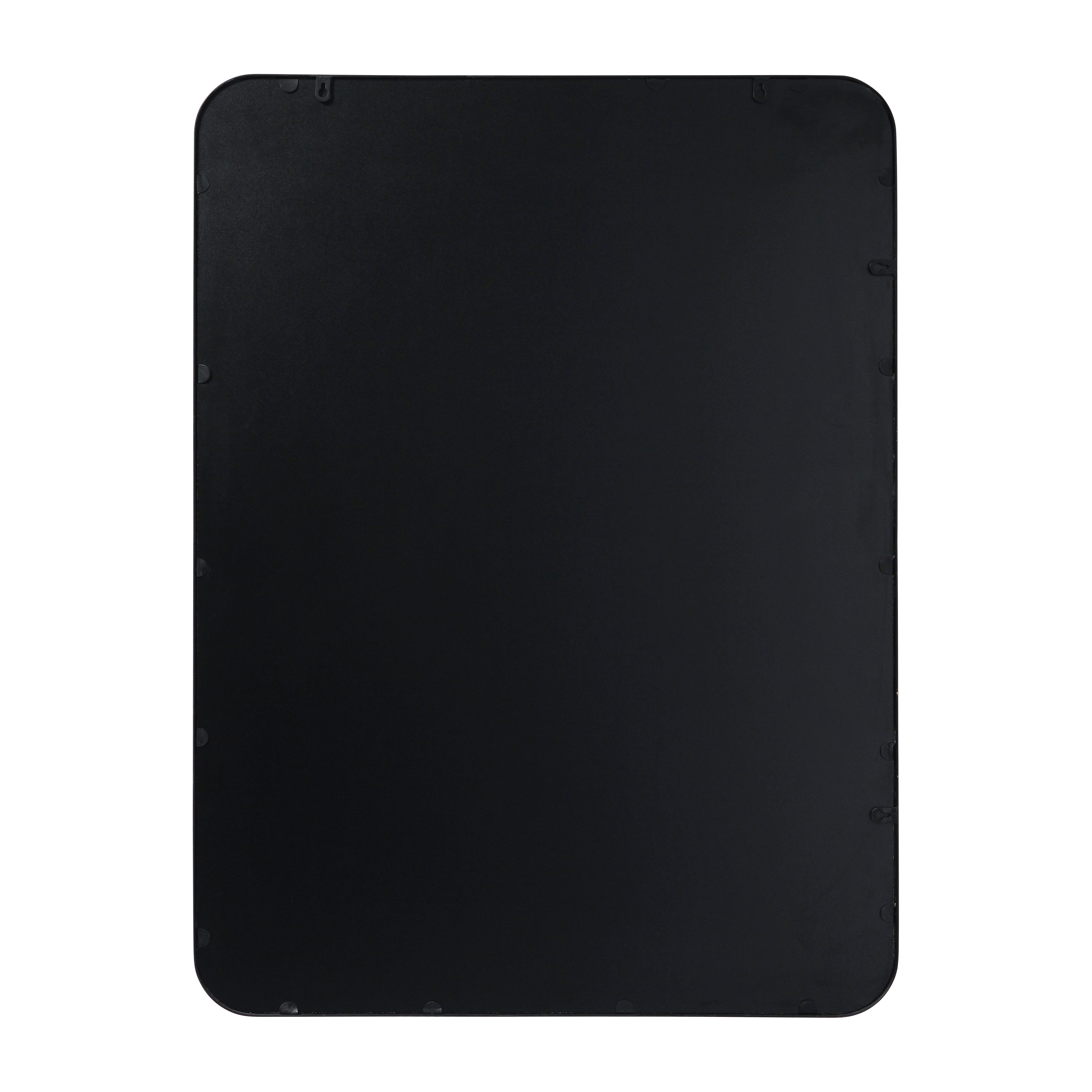 Jada 40" x 30" Decorative Wall Mirror - Rounded Corners, Bathroom & Living Room Glass Mirror Hangs Horizontal Or Vertical, Matte Black