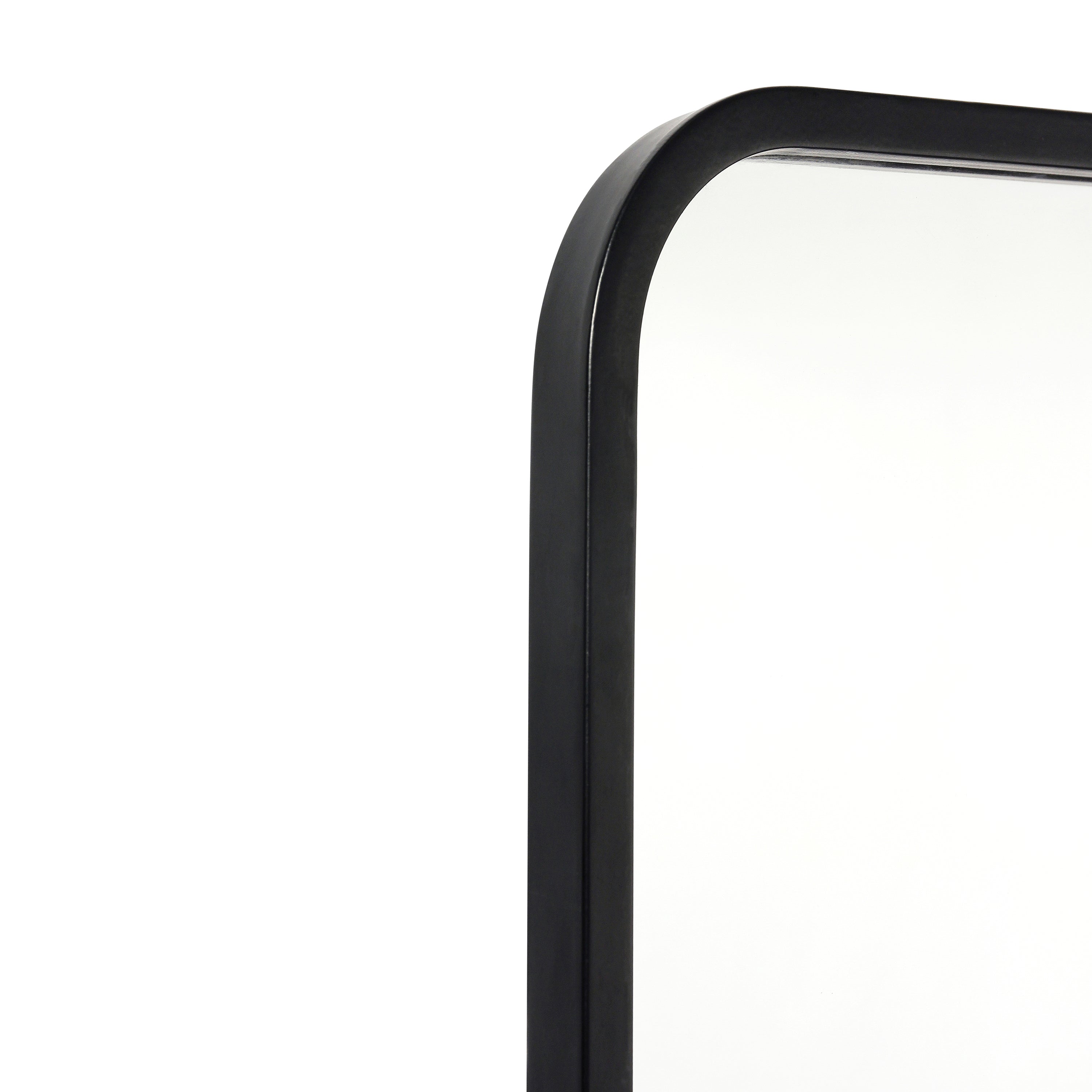 Jada 40" x 30" Decorative Wall Mirror - Rounded Corners, Bathroom & Living Room Glass Mirror Hangs Horizontal Or Vertical, Matte Black