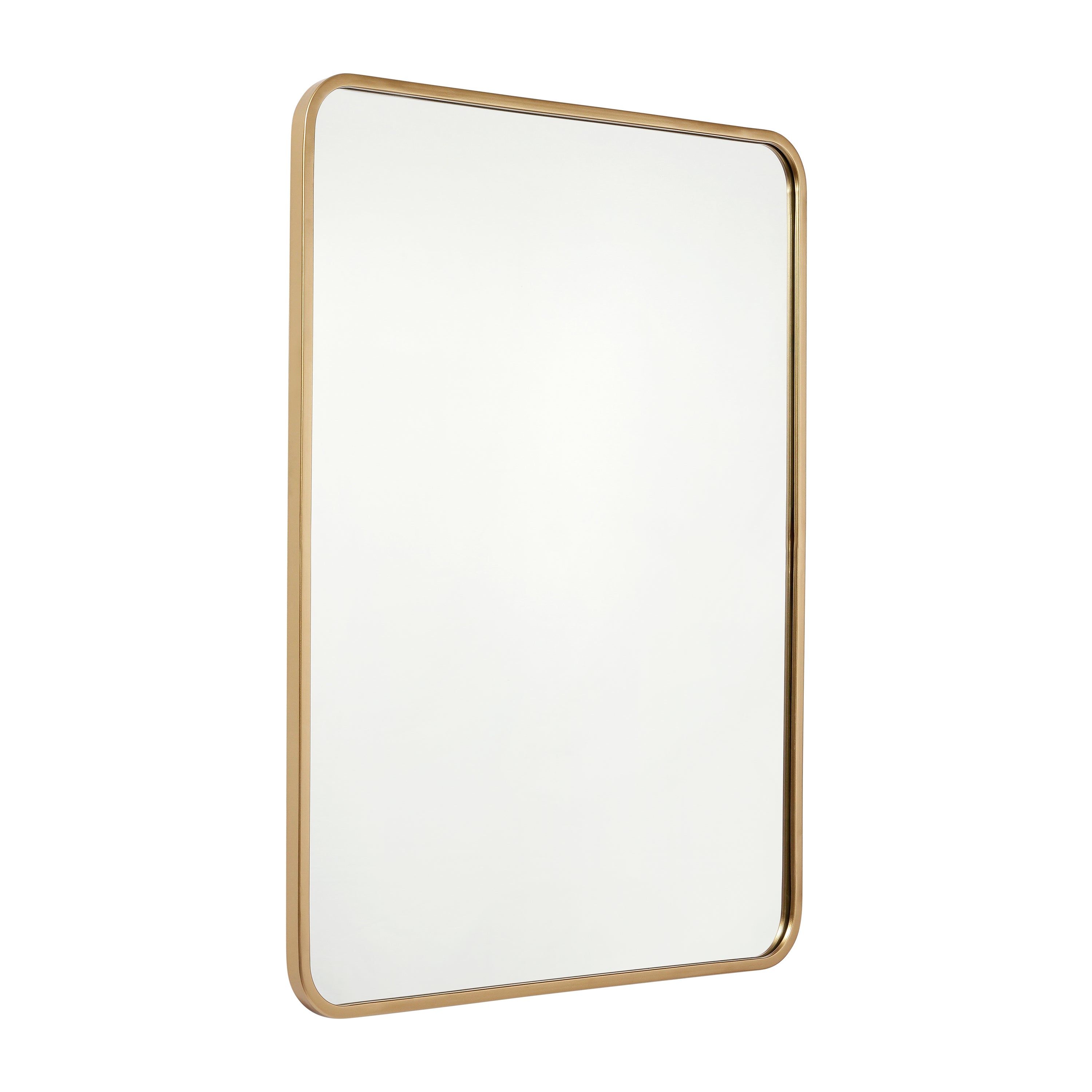 Jada 40" x 30" Decorative Wall Mirror - Rounded Corners, Bathroom & Living Room Glass Mirror Hangs Horizontal Or Vertical, Matte Gold