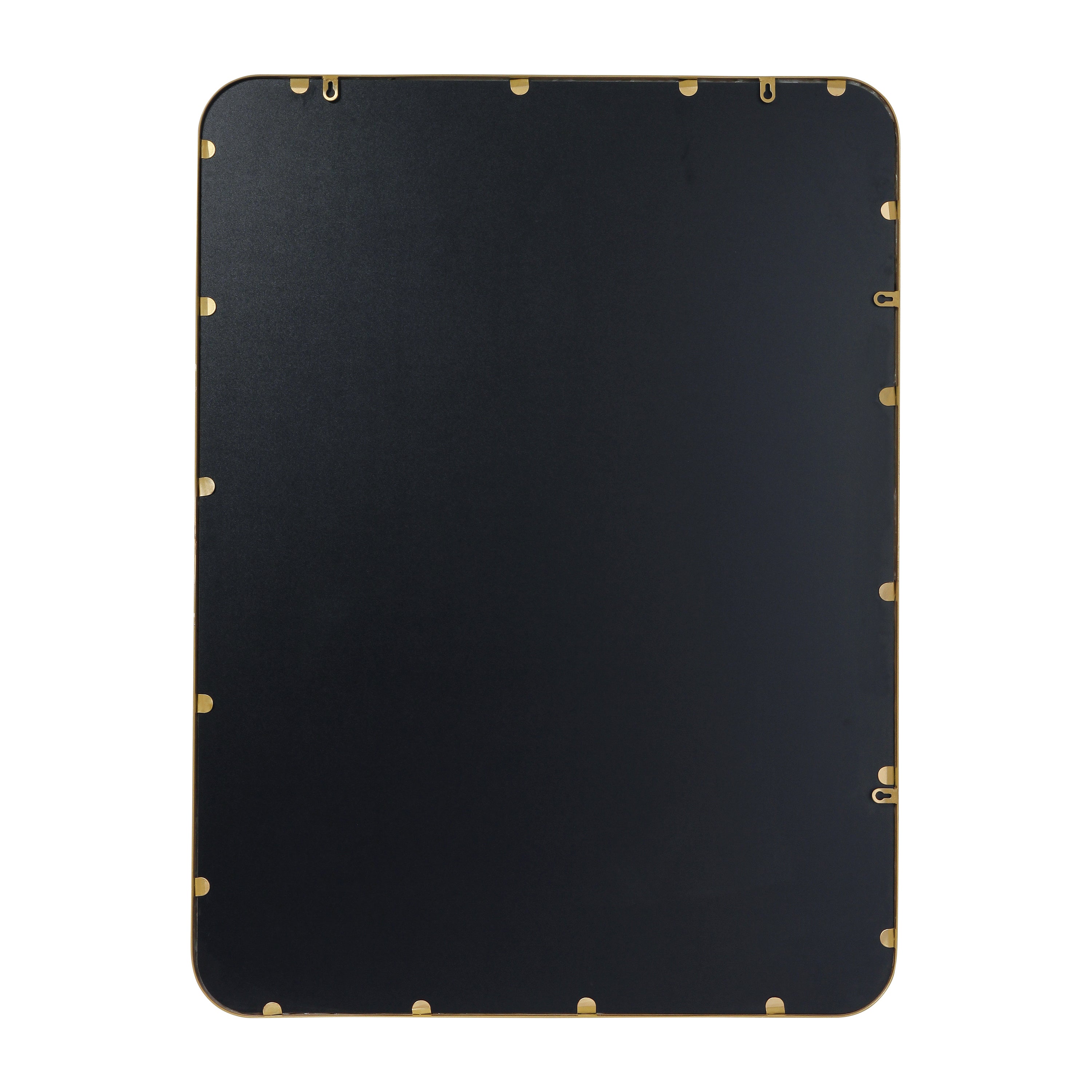 Jada 40" x 30" Decorative Wall Mirror - Rounded Corners, Bathroom & Living Room Glass Mirror Hangs Horizontal Or Vertical, Matte Gold