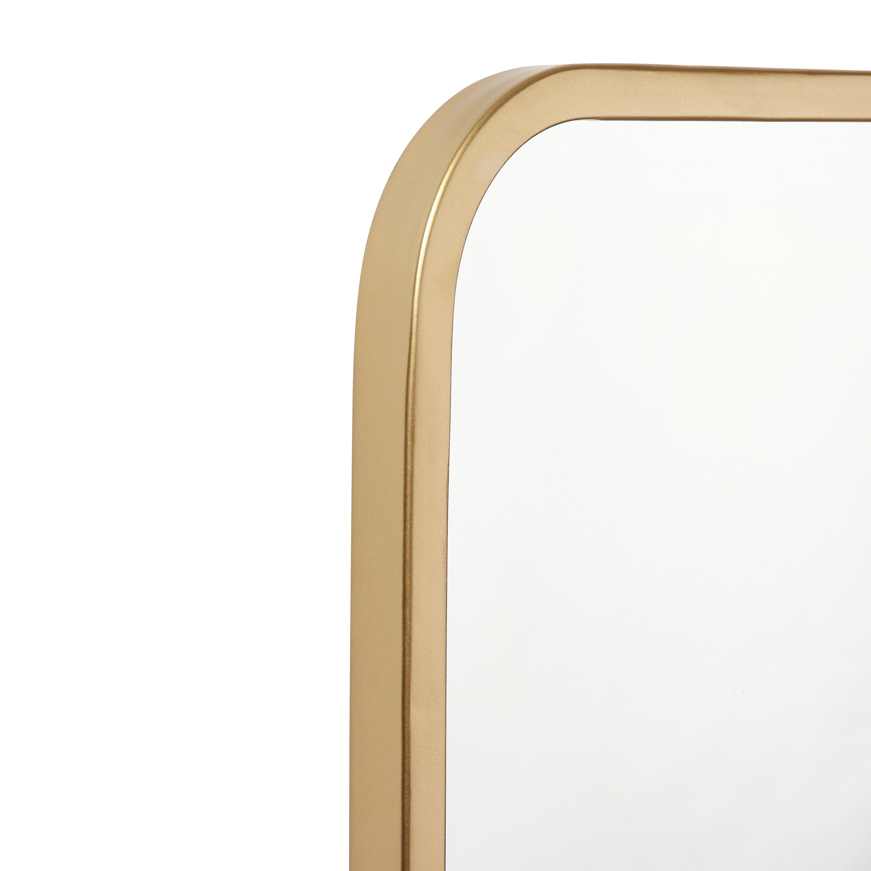 Jada 40" x 30" Decorative Wall Mirror - Rounded Corners, Bathroom & Living Room Glass Mirror Hangs Horizontal Or Vertical, Matte Gold