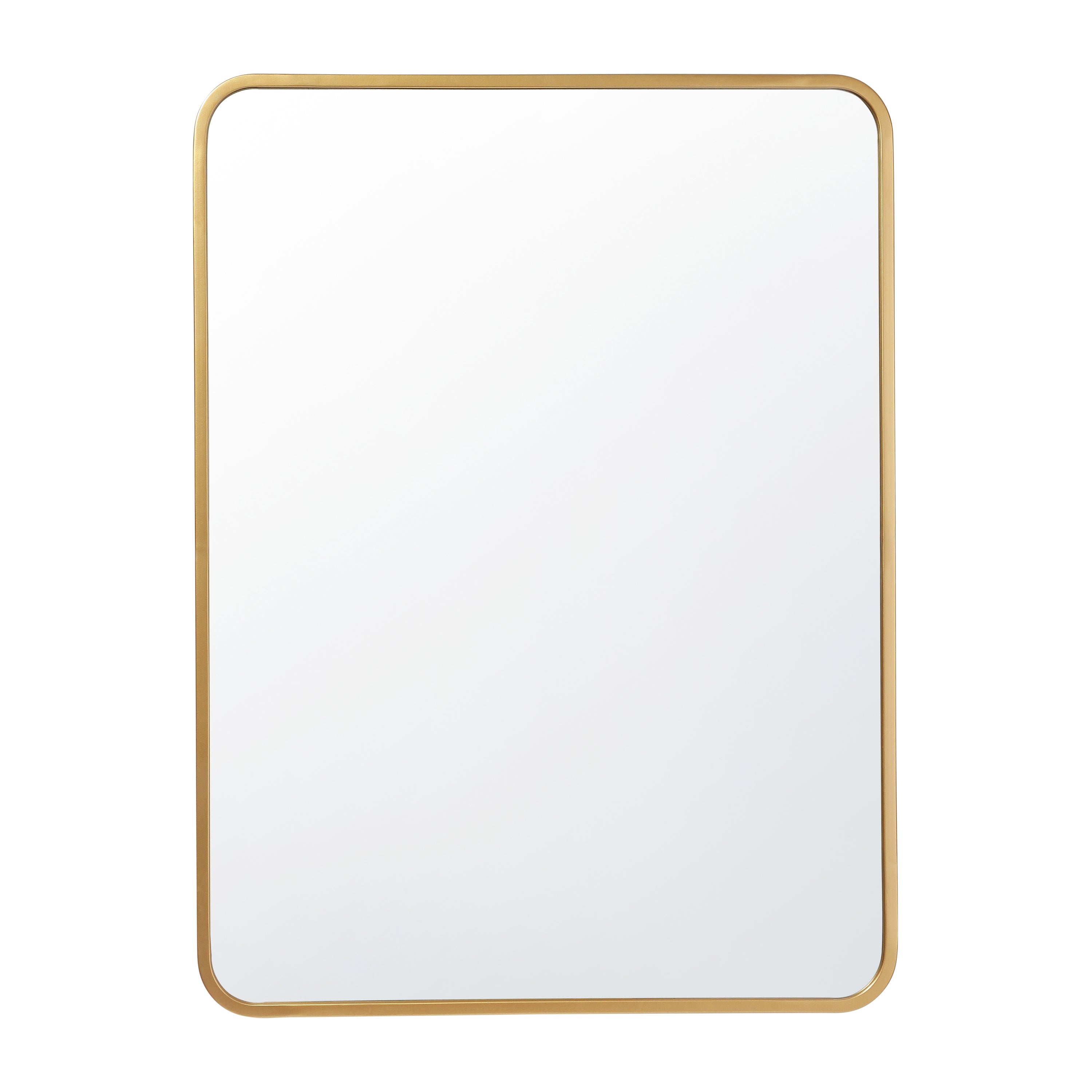 Jada 40" x 30" Decorative Wall Mirror - Rounded Corners, Bathroom & Living Room Glass Mirror Hangs Horizontal Or Vertical, Matte Gold
