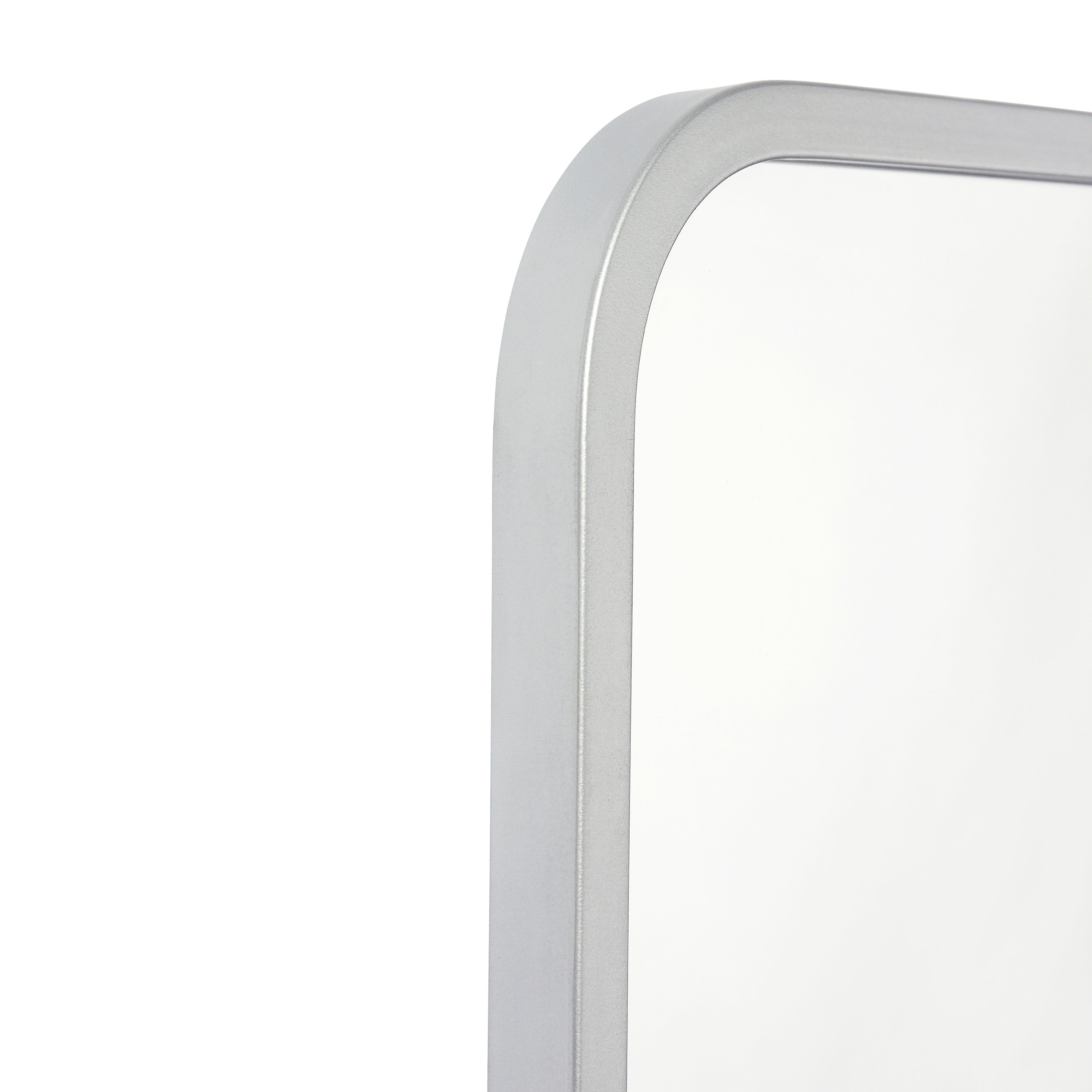 Jada 40" x 30" Decorative Wall Mirror - Rounded Corners, Bathroom & Living Room Glass Mirror Hangs Horizontal Or Vertical, Matte Silver