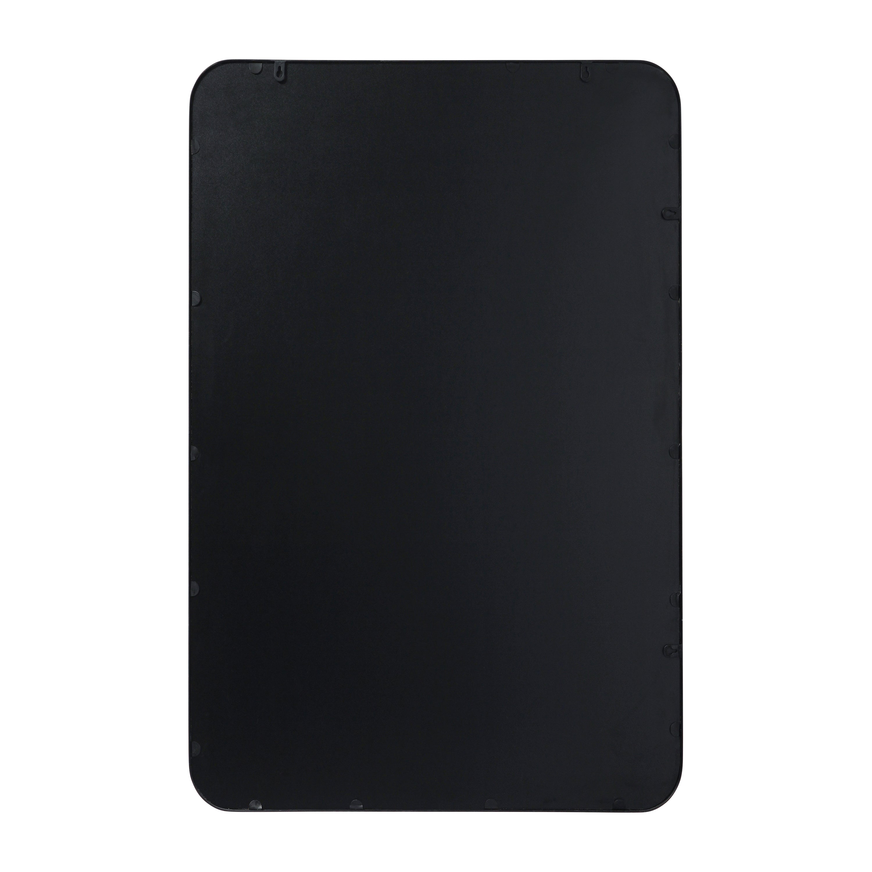 Jada 24" x 36" Decorative Wall Mirror - Rounded Corners, Bathroom & Living Room Glass Mirror Hangs Horizontal Or Vertical, Matte Black