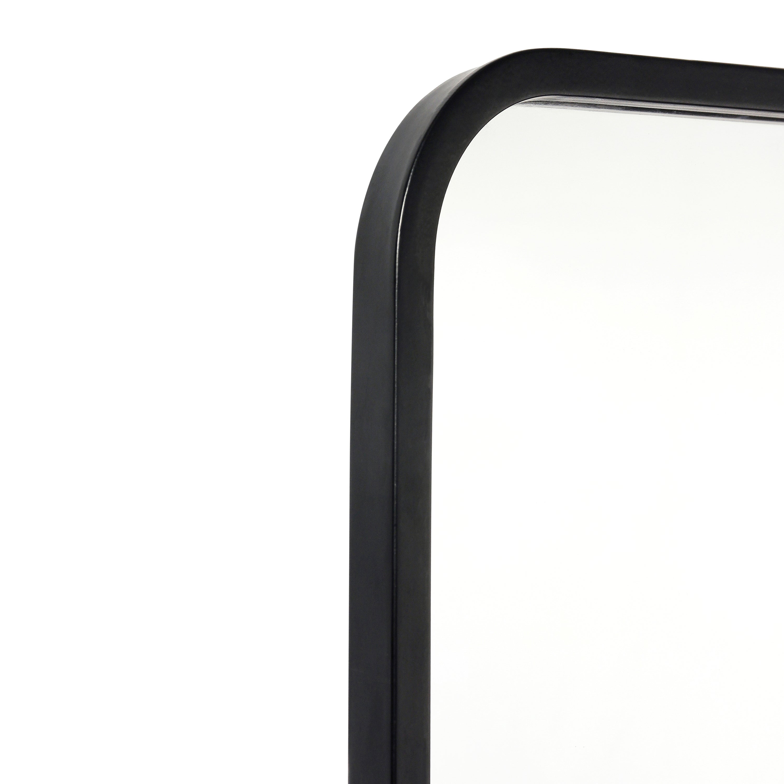 Jada 24" x 36" Decorative Wall Mirror - Rounded Corners, Bathroom & Living Room Glass Mirror Hangs Horizontal Or Vertical, Matte Black
