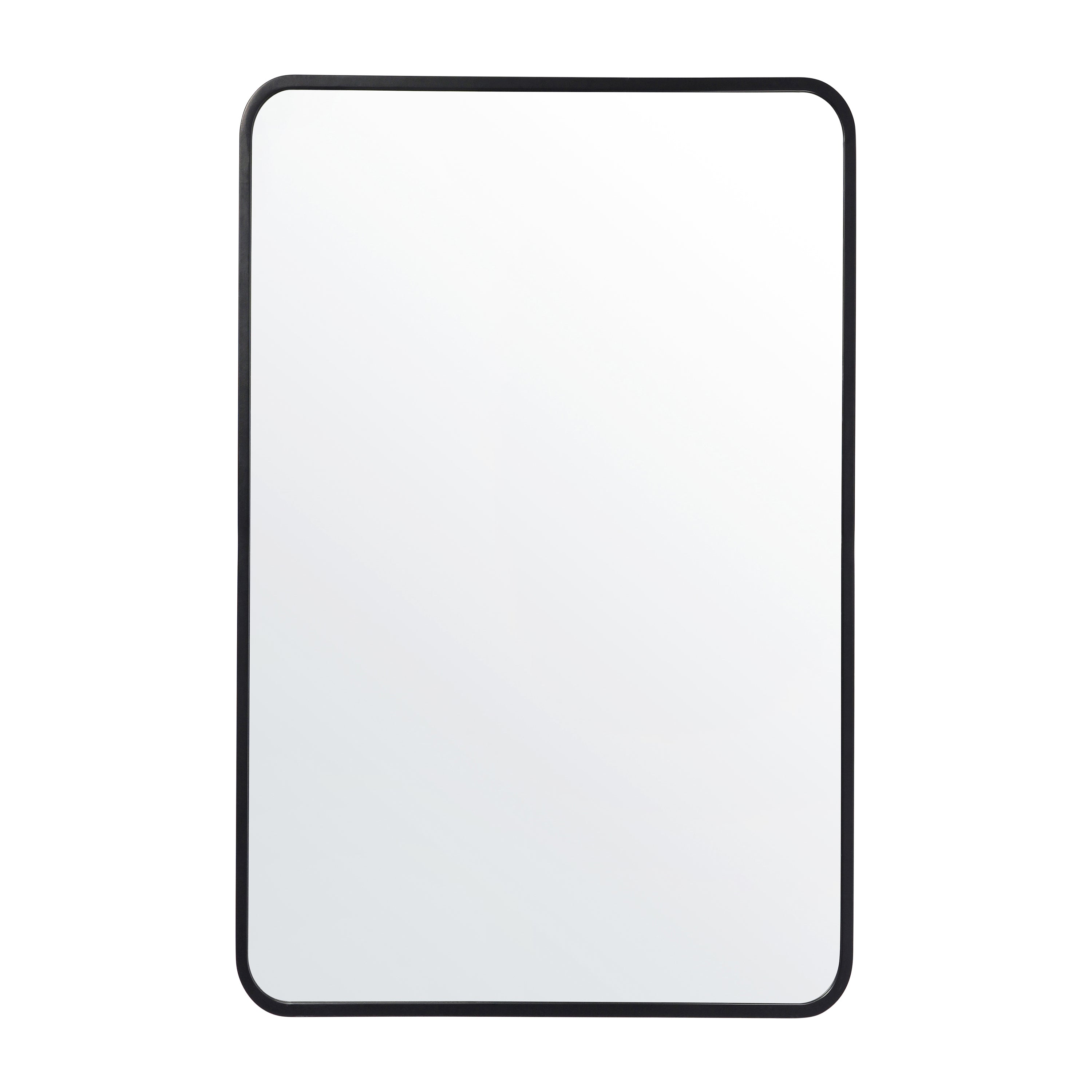 Jada 24" x 36" Decorative Wall Mirror - Rounded Corners, Bathroom & Living Room Glass Mirror Hangs Horizontal Or Vertical, Matte Black