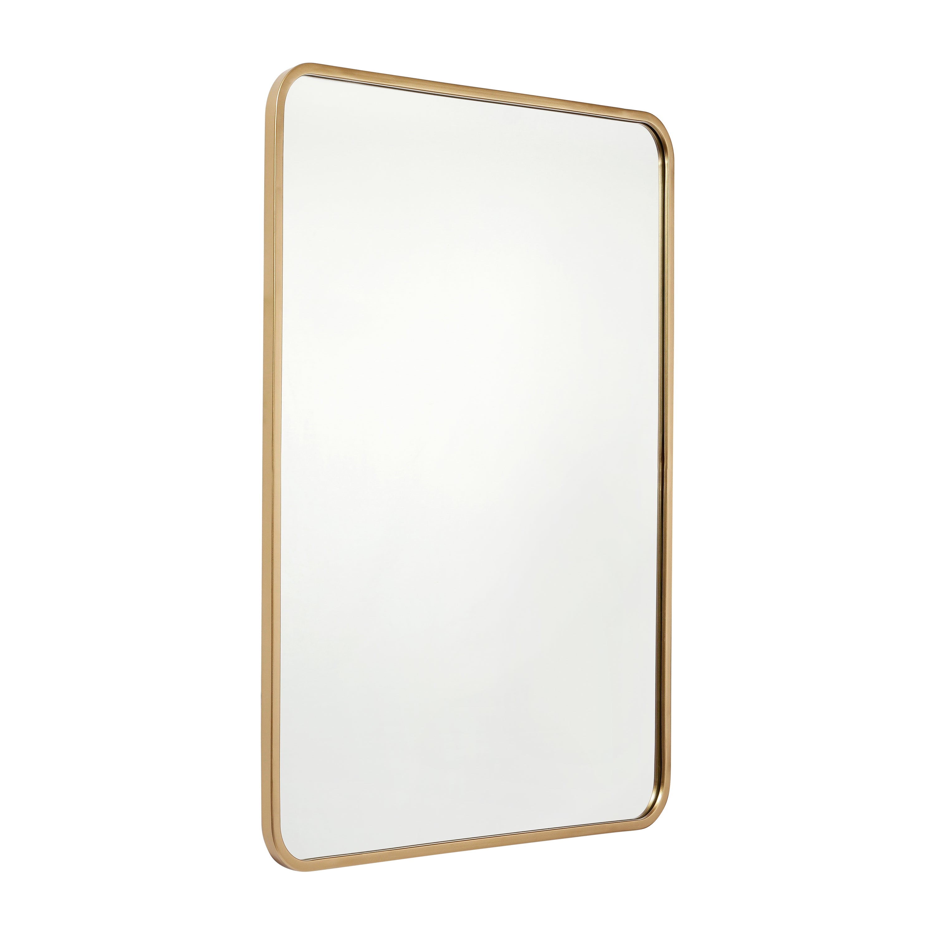 Jada 24" x 36" Decorative Wall Mirror - Rounded Corners, Bathroom & Living Room Glass Mirror Hangs Horizontal Or Vertical, Matte Gold