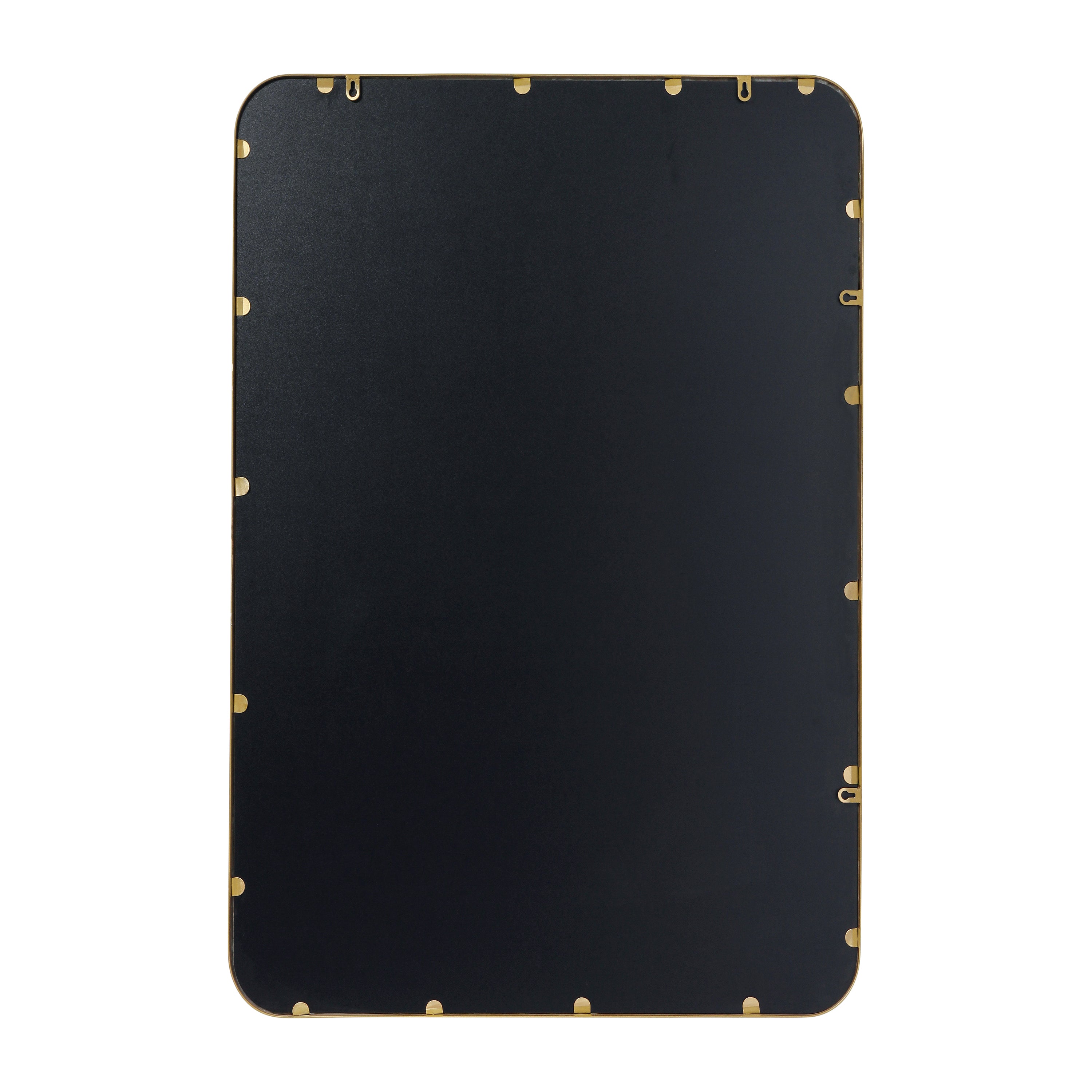 Jada 24" x 36" Decorative Wall Mirror - Rounded Corners, Bathroom & Living Room Glass Mirror Hangs Horizontal Or Vertical, Matte Gold
