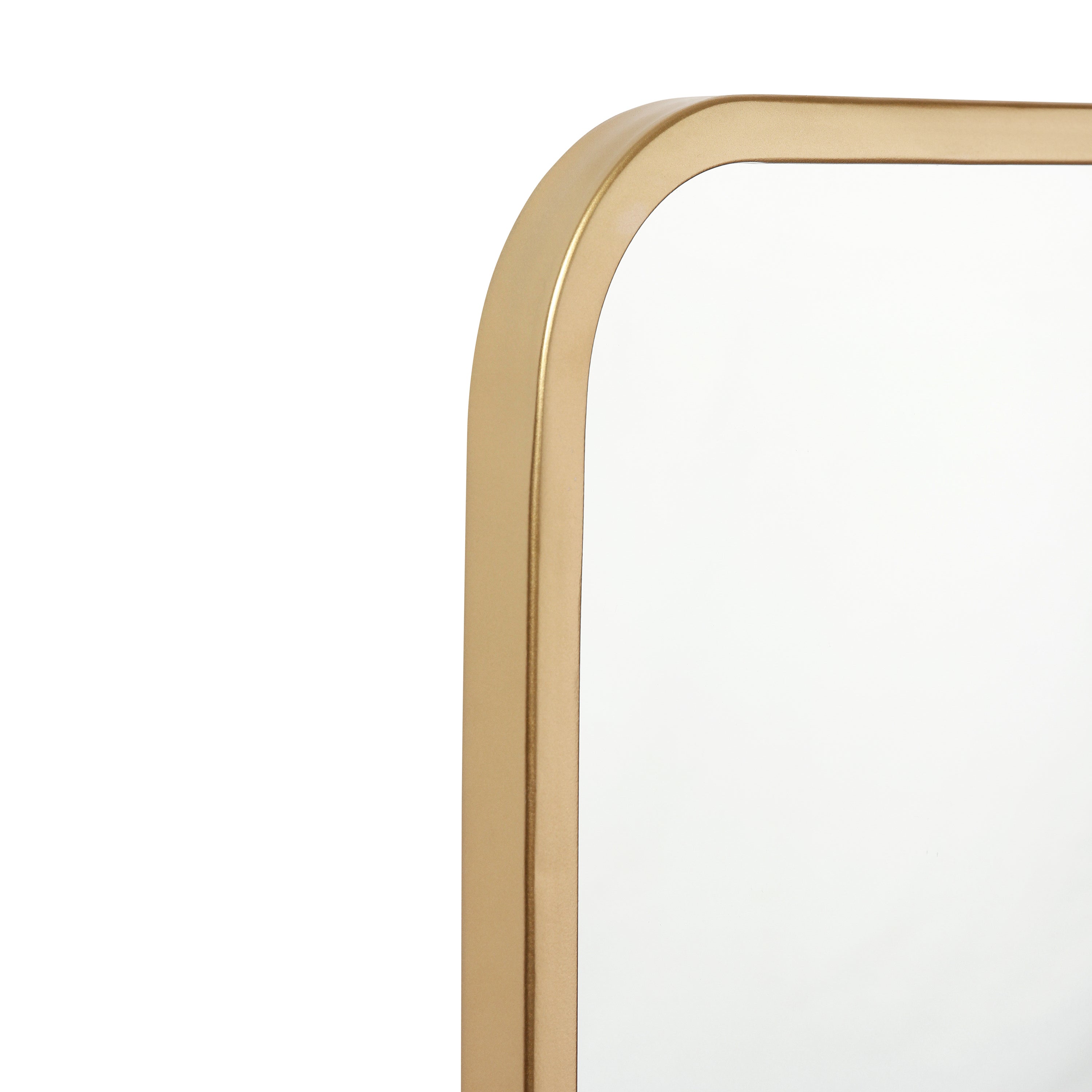 Jada 24" x 36" Decorative Wall Mirror - Rounded Corners, Bathroom & Living Room Glass Mirror Hangs Horizontal Or Vertical, Matte Gold
