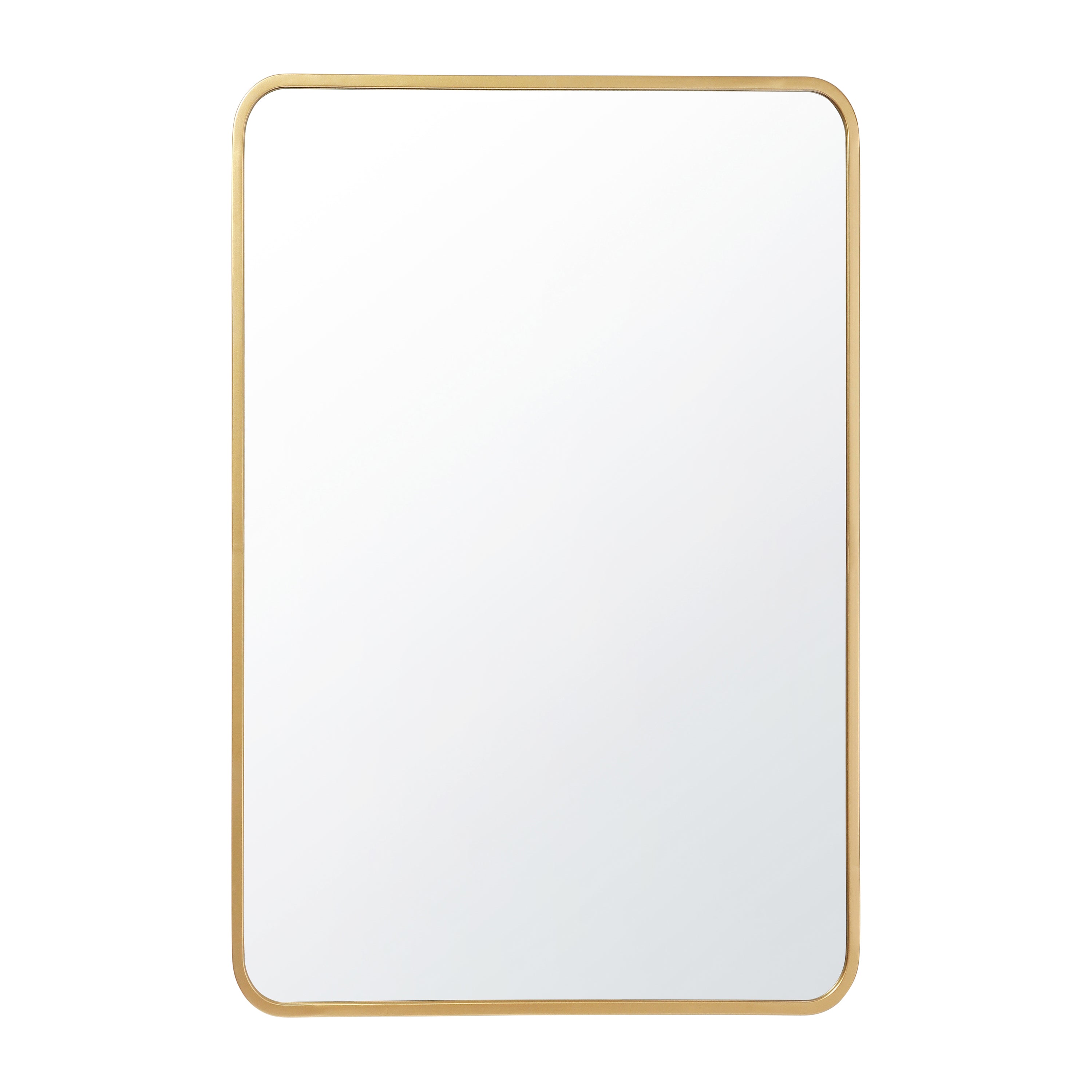 Jada 24" x 36" Decorative Wall Mirror - Rounded Corners, Bathroom & Living Room Glass Mirror Hangs Horizontal Or Vertical, Matte Gold