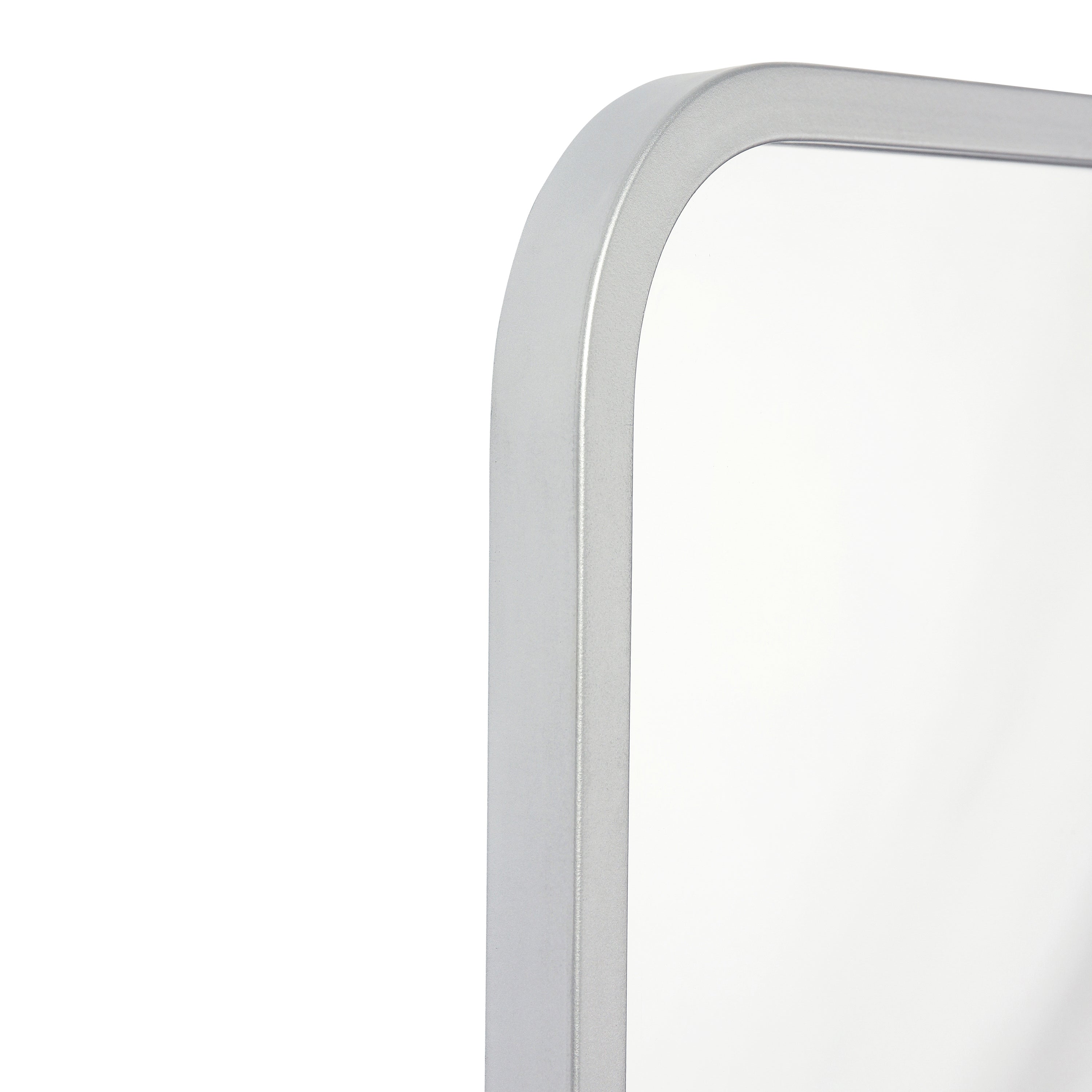 Jada 24" x 36" Decorative Wall Mirror - Rounded Corners, Bathroom & Living Room Glass Mirror Hangs Horizontal Or Vertical, Matte Silver