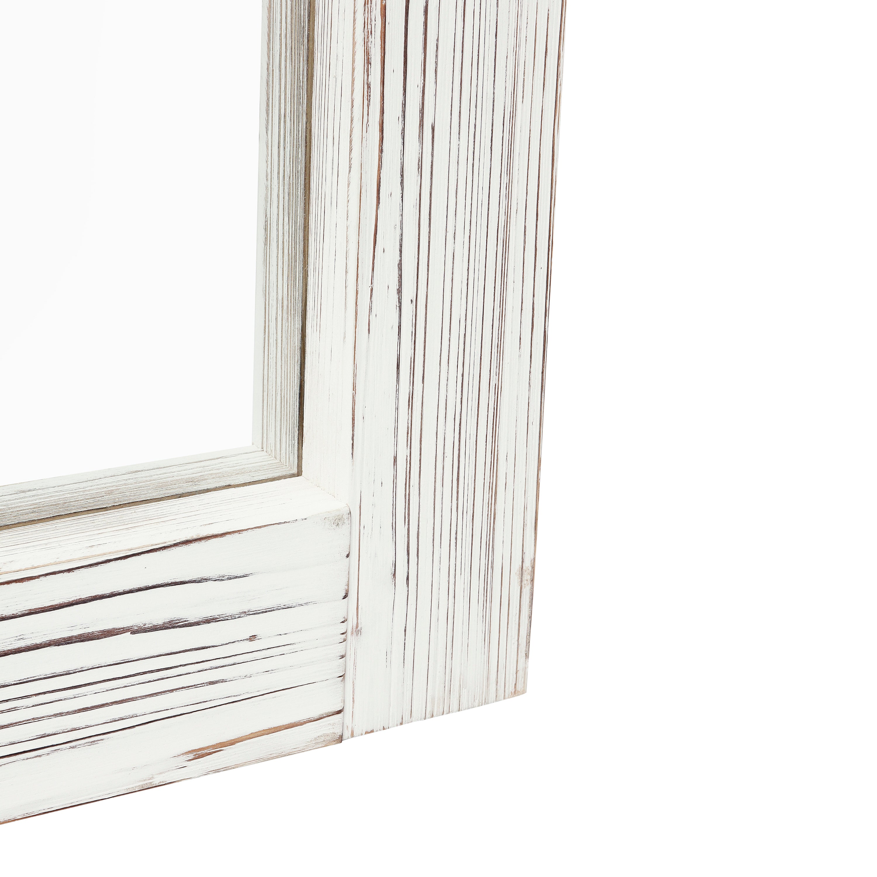 Graham 22x65 Full Length Mirror, Wall Mounted or Wall Leaning, Rustic Solid Wood Frame in White Wash