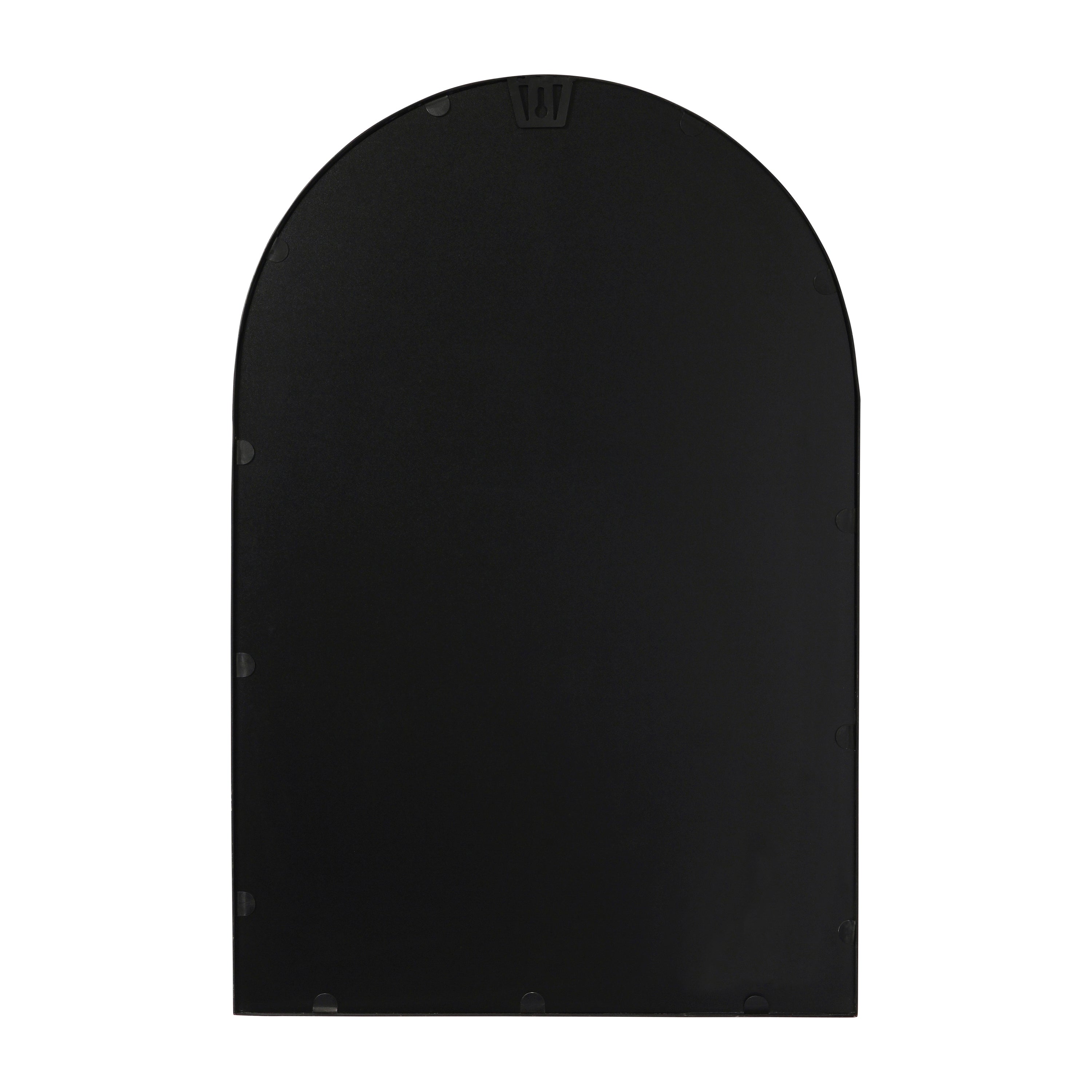 Mila 20"x30" Arched Metal Framed Wall Mirror for Hallways, Entryways, Dining and Living Rooms, Black