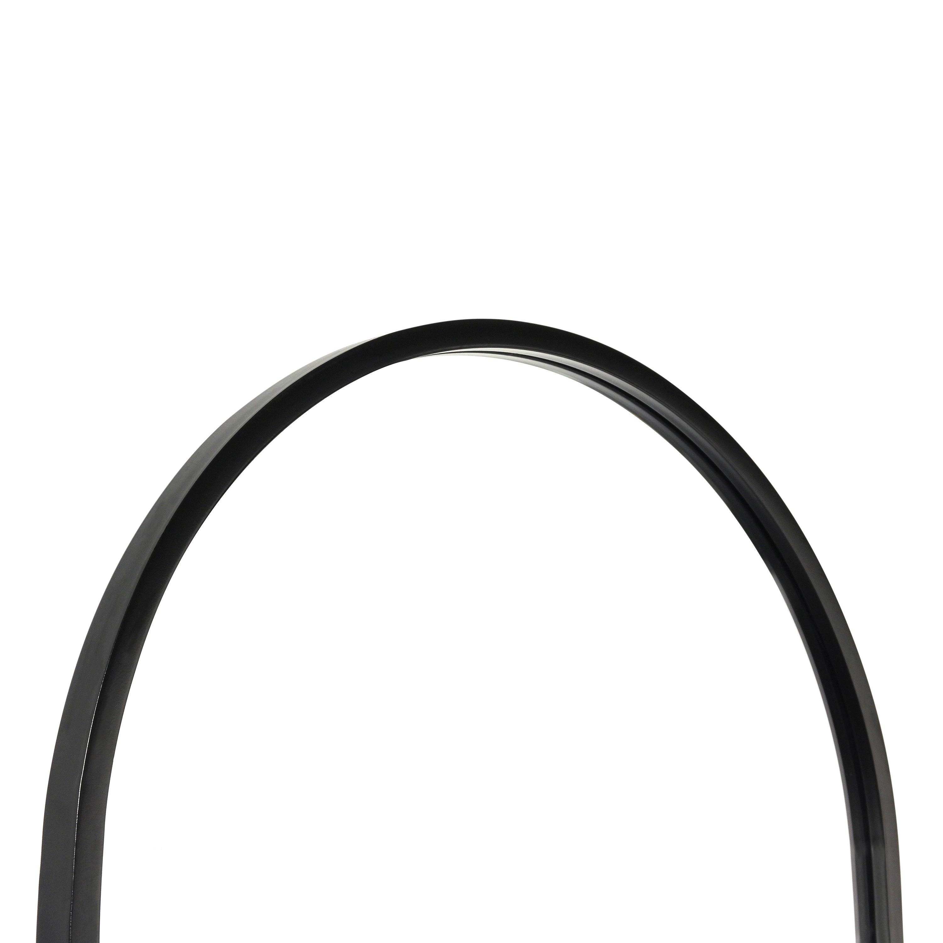 Mila 22"x65" Arched Metal Framed Wall Mirror for Hallways, Entryways, Dining and Living Rooms, Black