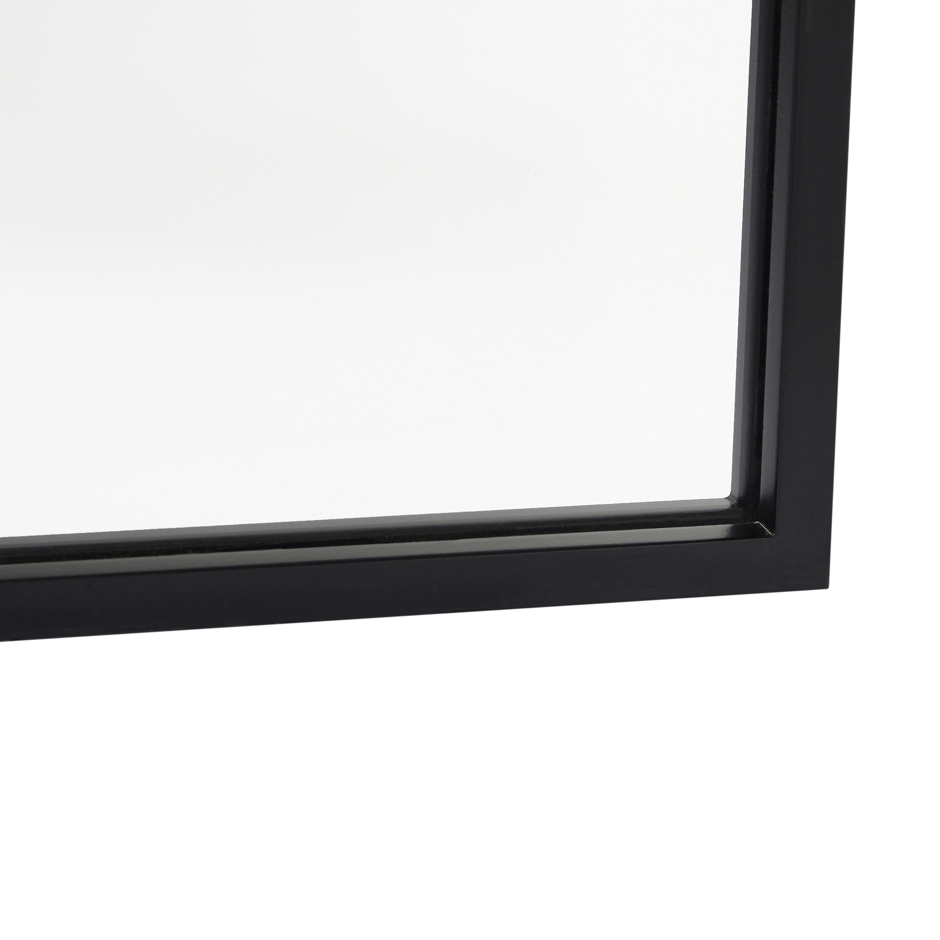 Mila 22"x65" Arched Metal Framed Wall Mirror for Hallways, Entryways, Dining and Living Rooms, Black