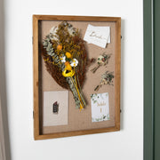 Peyton 18x24 Shadow Box Display Case with Linen Liner, 8 Push Pins and Solid Pine Wood Frame in Weathered Brown