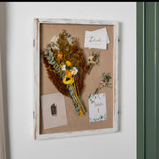 Peyton 18x24 Shadow Box Display Case with Linen Liner, 8 Push Pins and Solid Pine Wood Frame in Whitewash