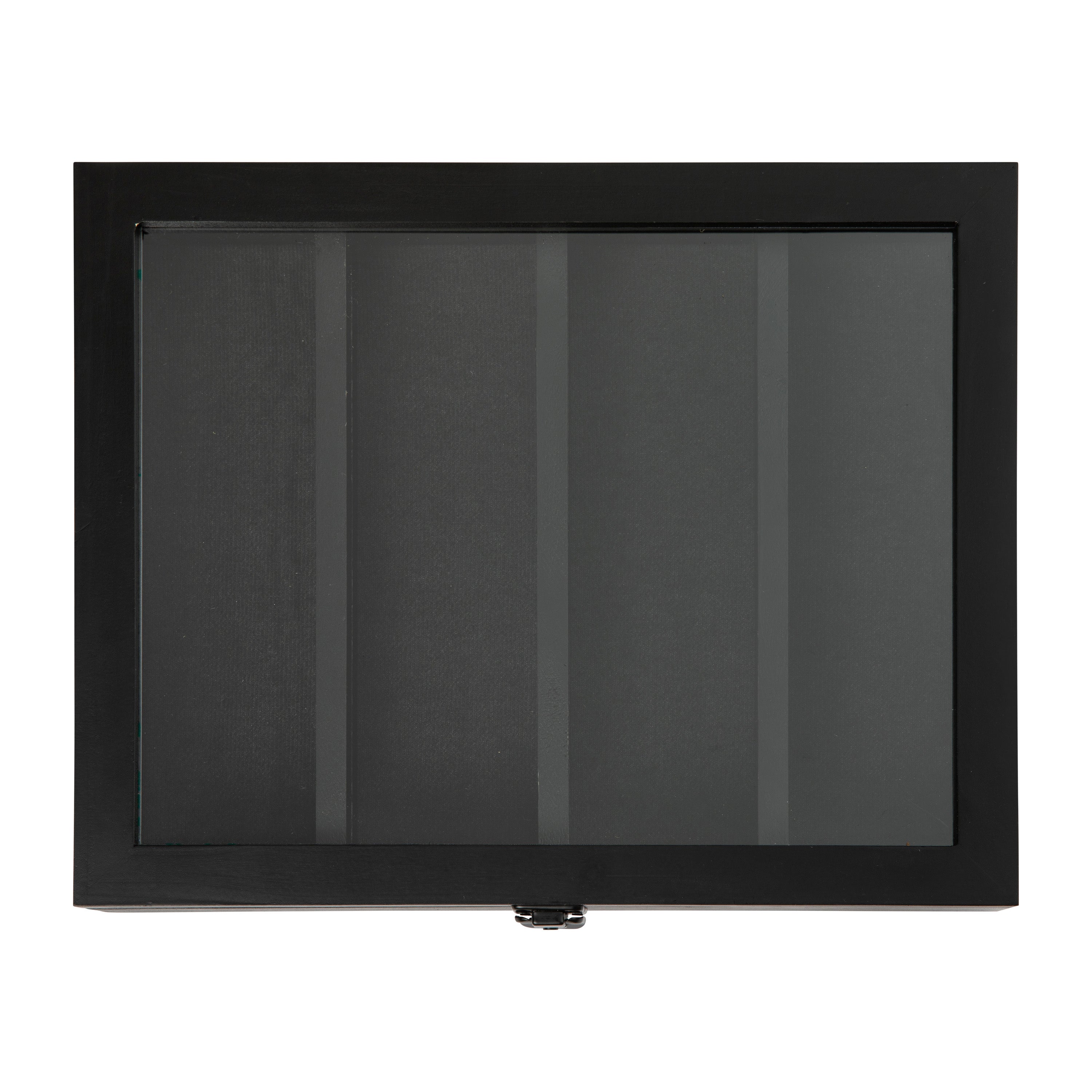 Maverick 11x14 Solid Pine Medals Display Case with 3 Channel Grooved Removable Shelves in Black