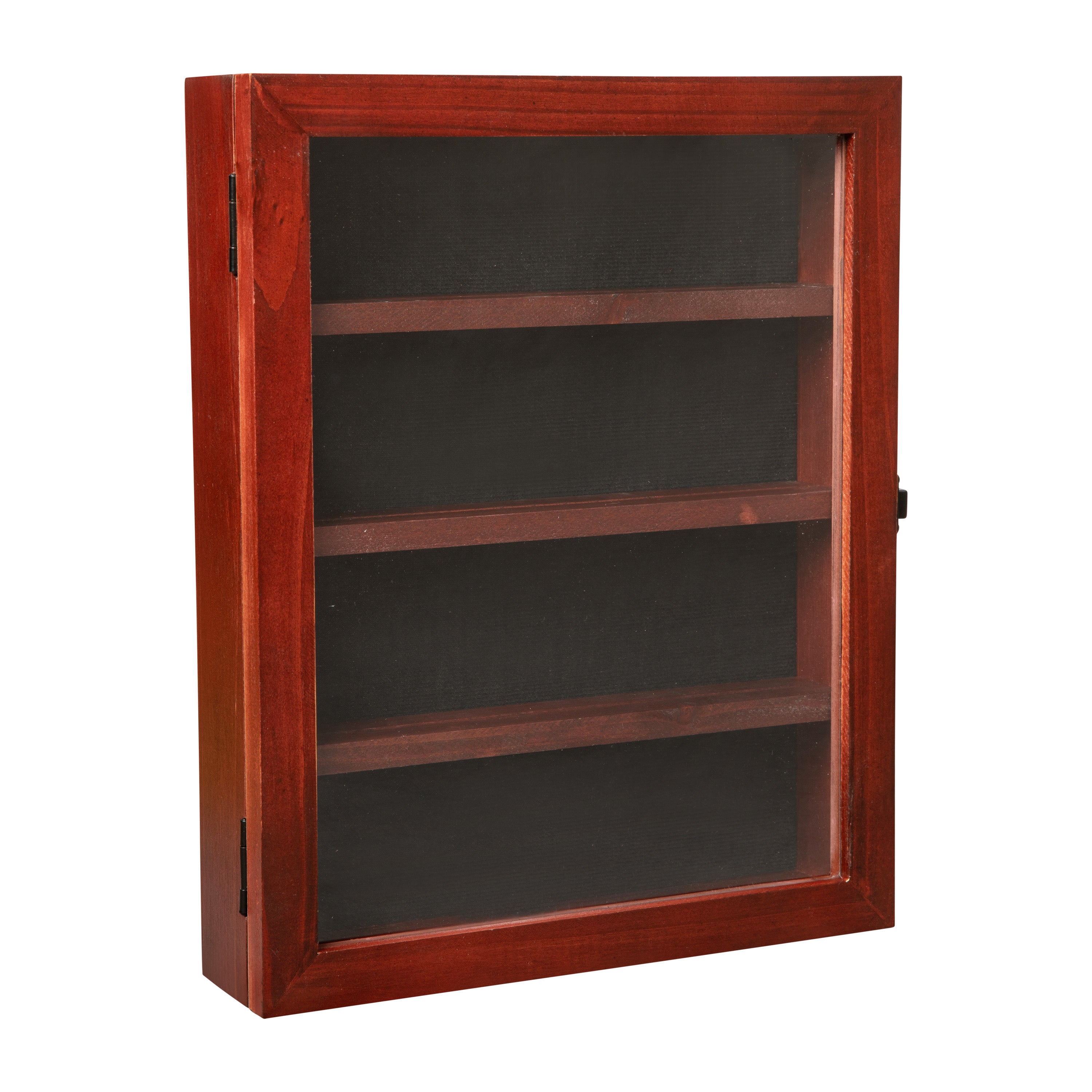 Maverick 11x14 Solid Pine Medals Display Case with 3 Channel Grooved Removable Shelves in Mahogany