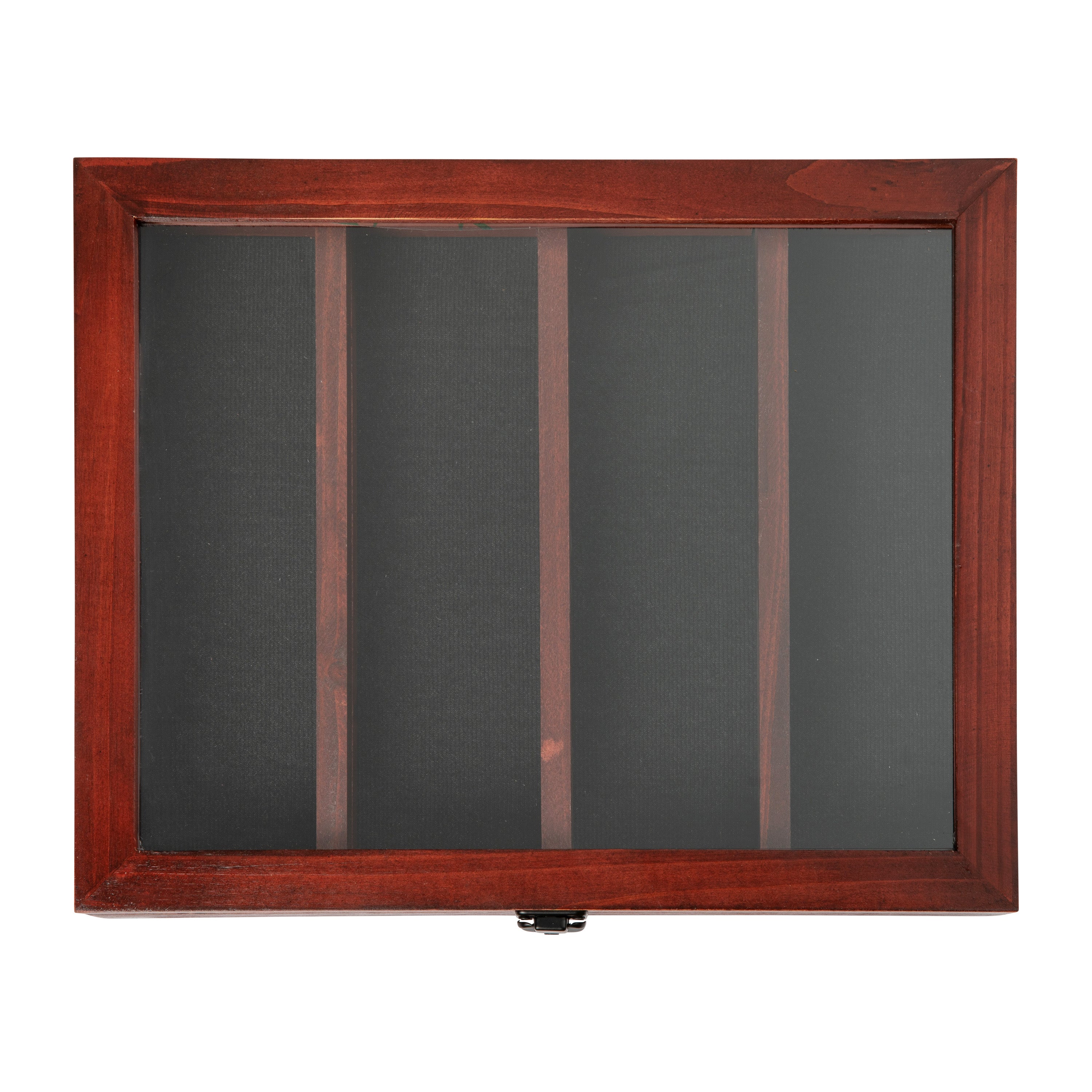Maverick 11x14 Solid Pine Medals Display Case with 3 Channel Grooved Removable Shelves in Mahogany