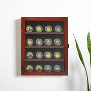 Maverick 11x14 Solid Pine Medals Display Case with 3 Channel Grooved Removable Shelves in Mahogany