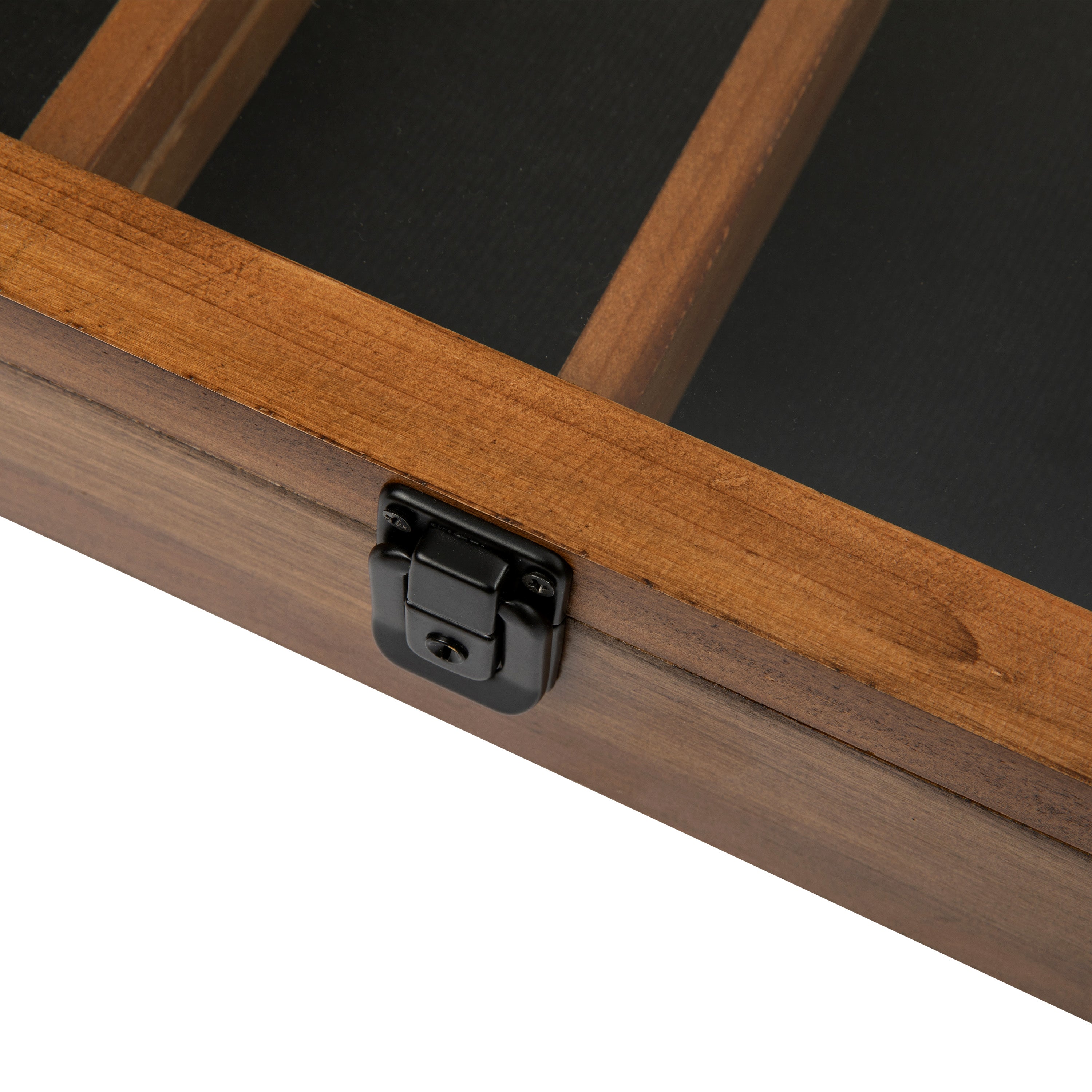 Maverick 11x14 Solid Pine Medals Display Case with 3 Channel Grooved Removable Shelves in Rustic Brown