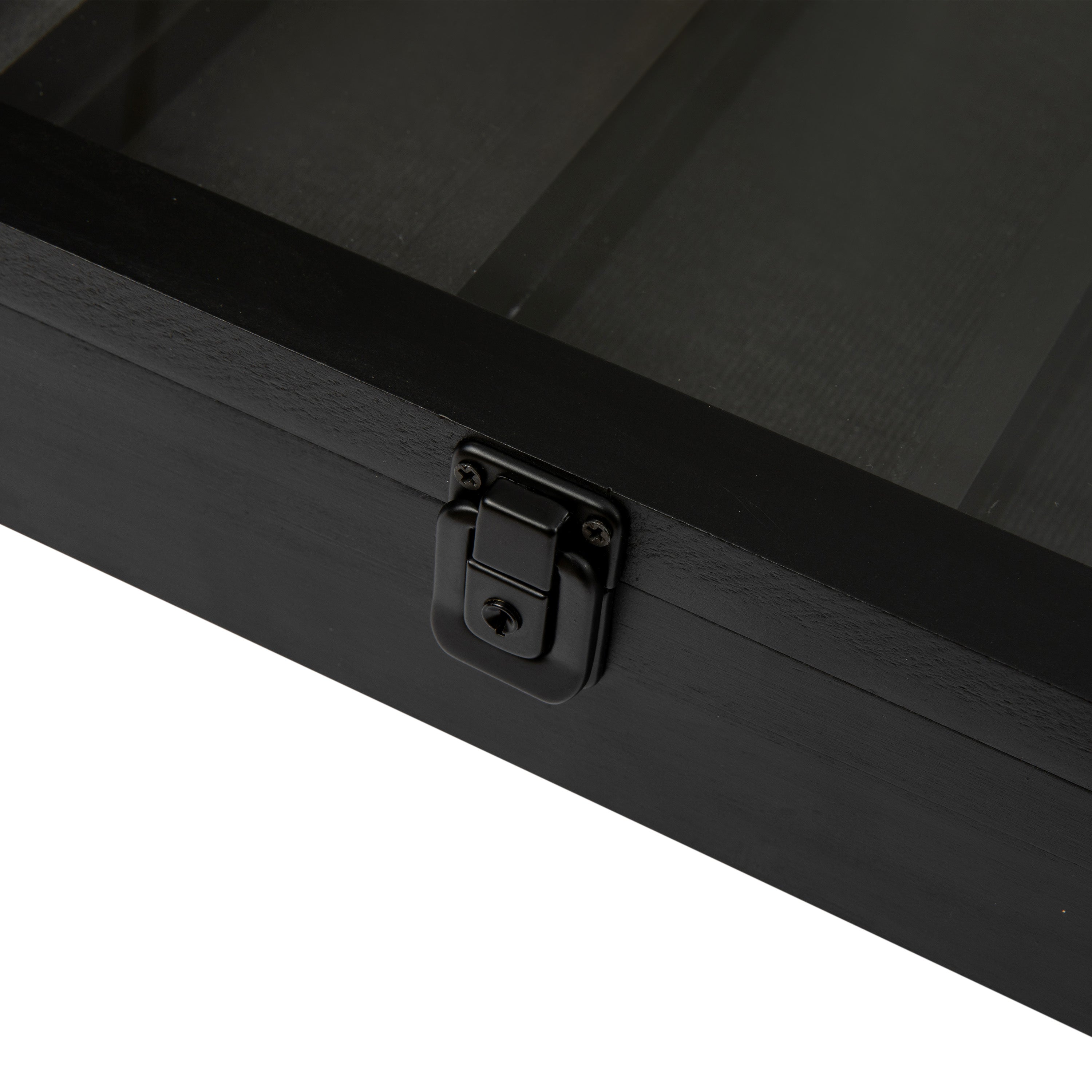 Maverick 14.5x17.5 Solid Pine Medals Display Case with 4 Channel Grooved Removable Shelves in Black
