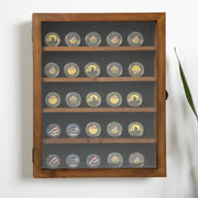 Maverick 14.5x17.5 Solid Pine Medals Display Case with 4 Channel Grooved Removable Shelves in Rustic Brown