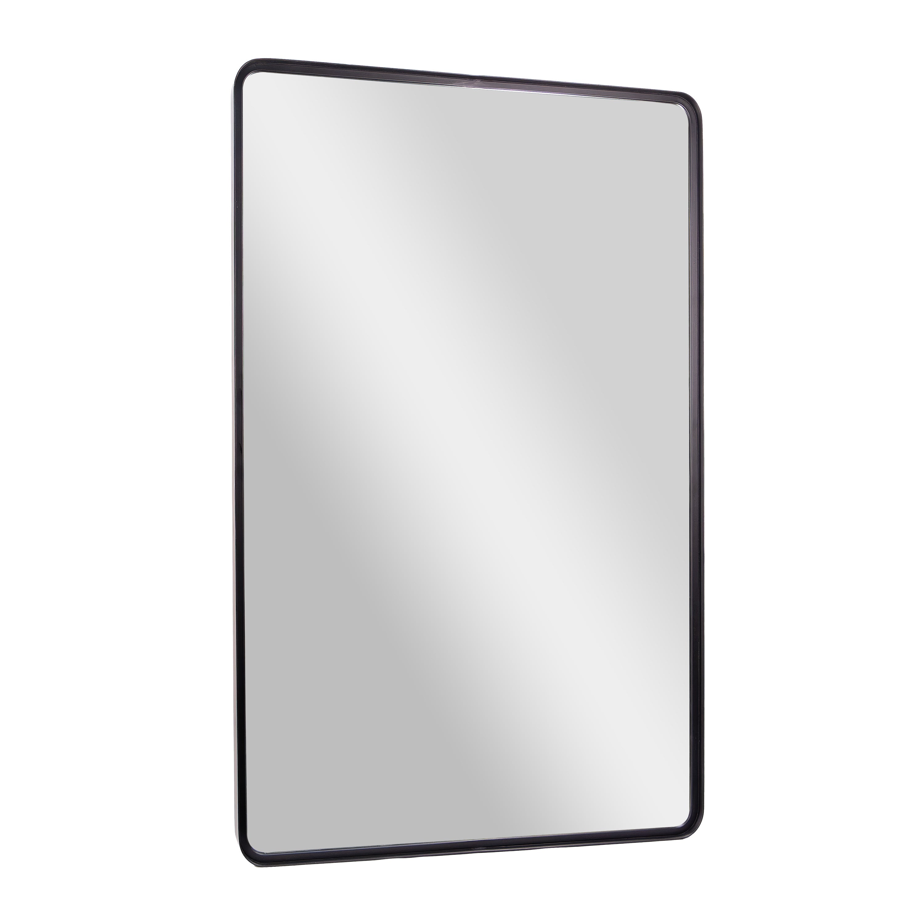 Ava 48" x 30" Metal Deep Framed Wall Mirror - Large Accent Mirror for Bathroom, Entryway, Dining Room, & Living Room in Black
