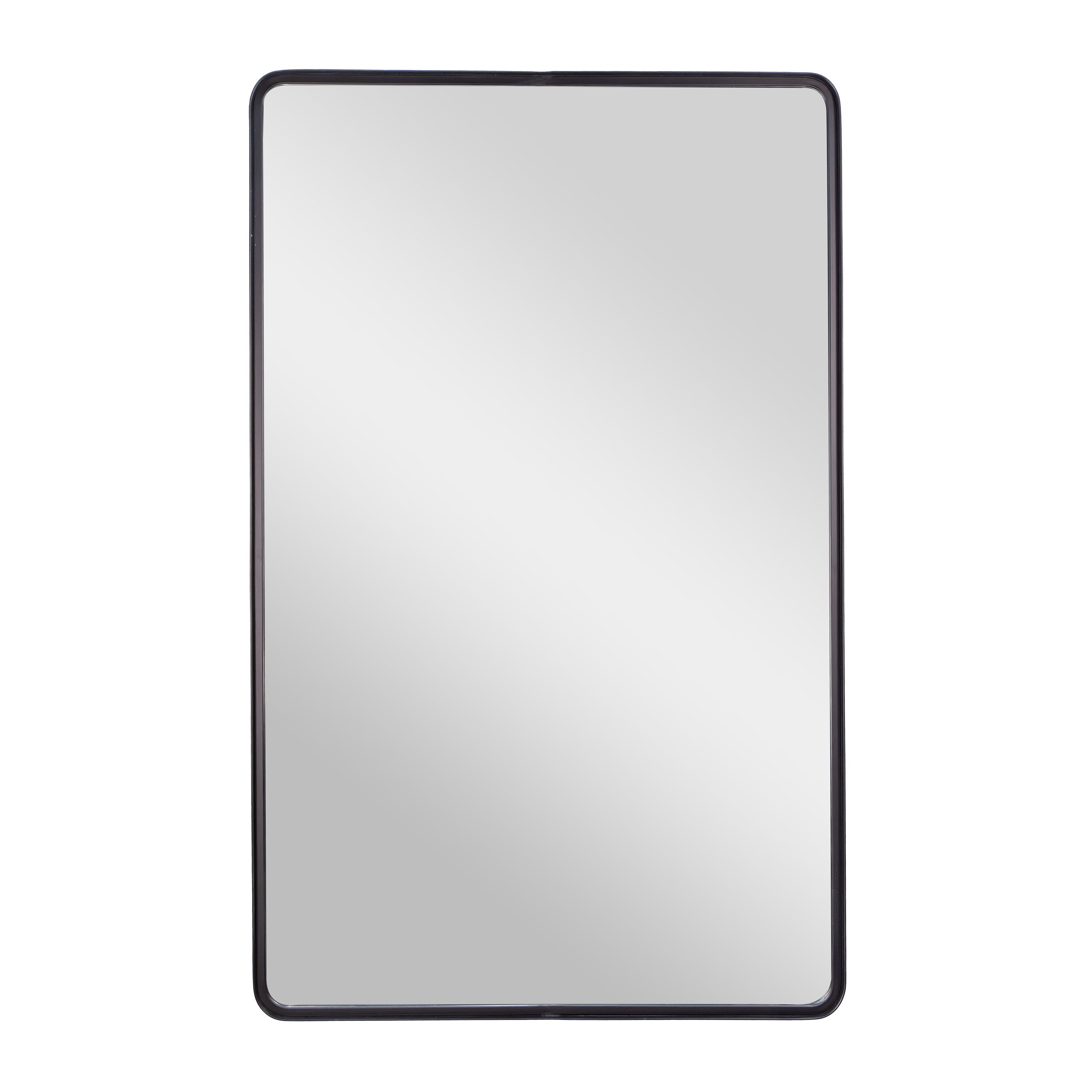 Ava 48" x 30" Metal Deep Framed Wall Mirror - Large Accent Mirror for Bathroom, Entryway, Dining Room, & Living Room in Black