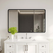 Ava 48" x 30" Metal Deep Framed Wall Mirror - Large Accent Mirror for Bathroom, Entryway, Dining Room, & Living Room in Black