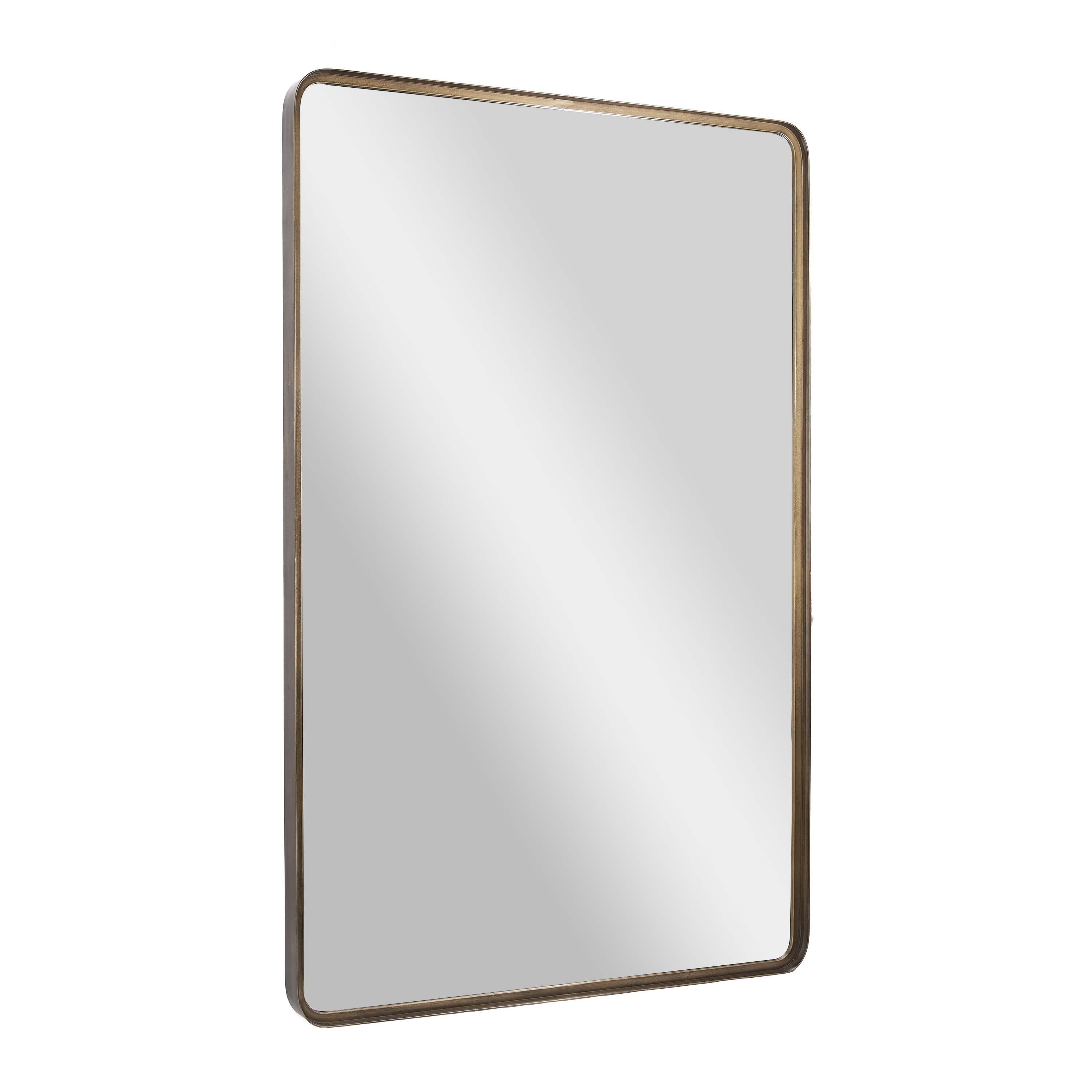 Ava 48" x 30" Metal Deep Framed Wall Mirror - Large Accent Mirror for Bathroom, Entryway, Dining Room, & Living Room in Bronze