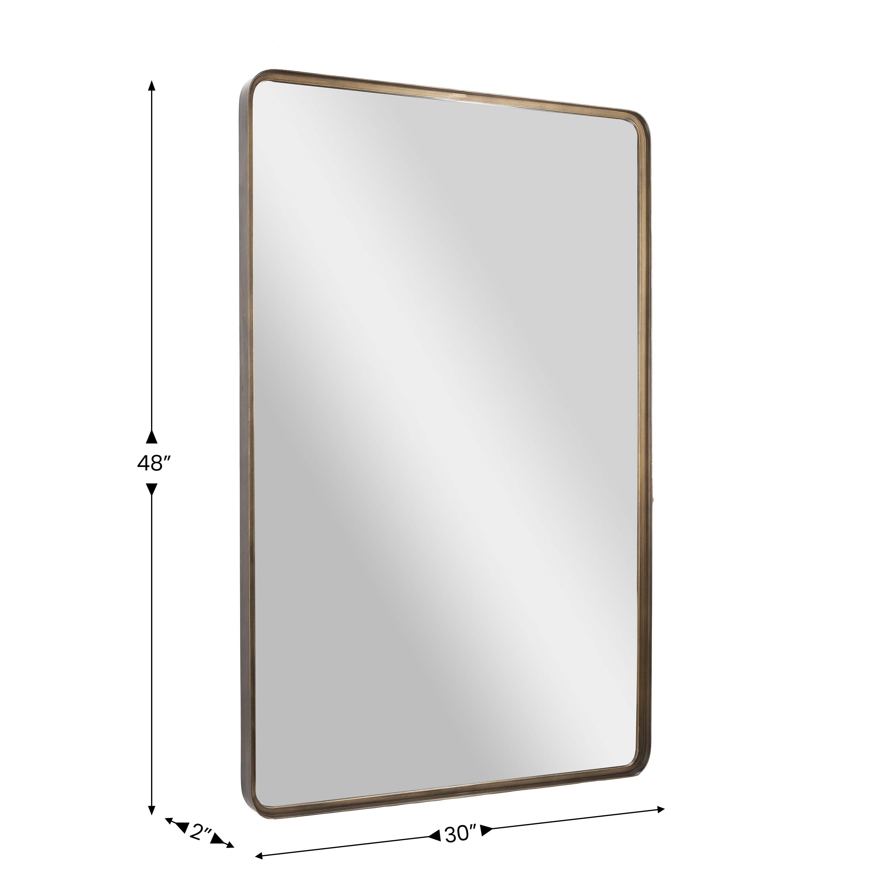 Ava 48" x 30" Metal Deep Framed Wall Mirror - Large Accent Mirror for Bathroom, Entryway, Dining Room, & Living Room in Bronze