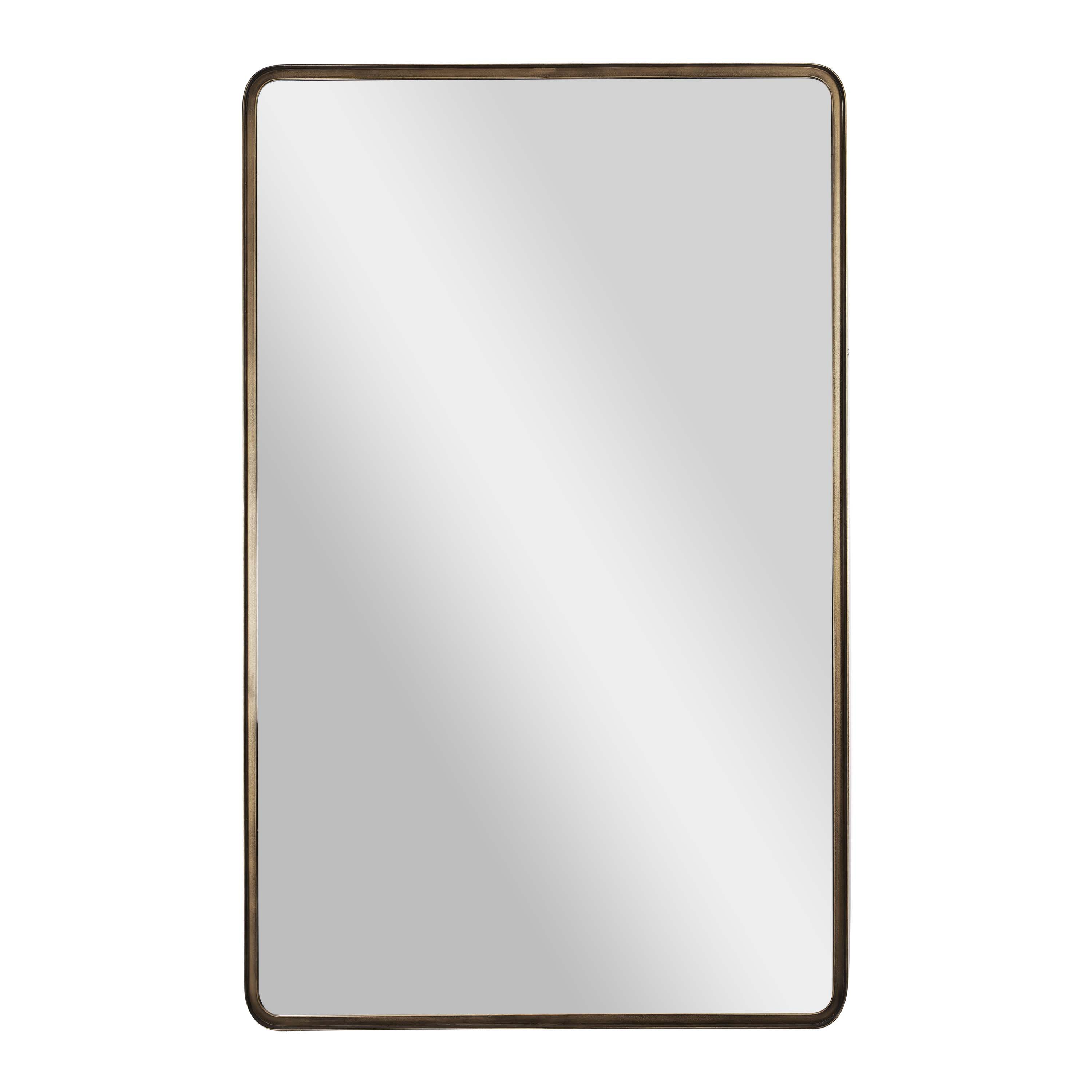 Ava 48" x 30" Metal Deep Framed Wall Mirror - Large Accent Mirror for Bathroom, Entryway, Dining Room, & Living Room in Bronze