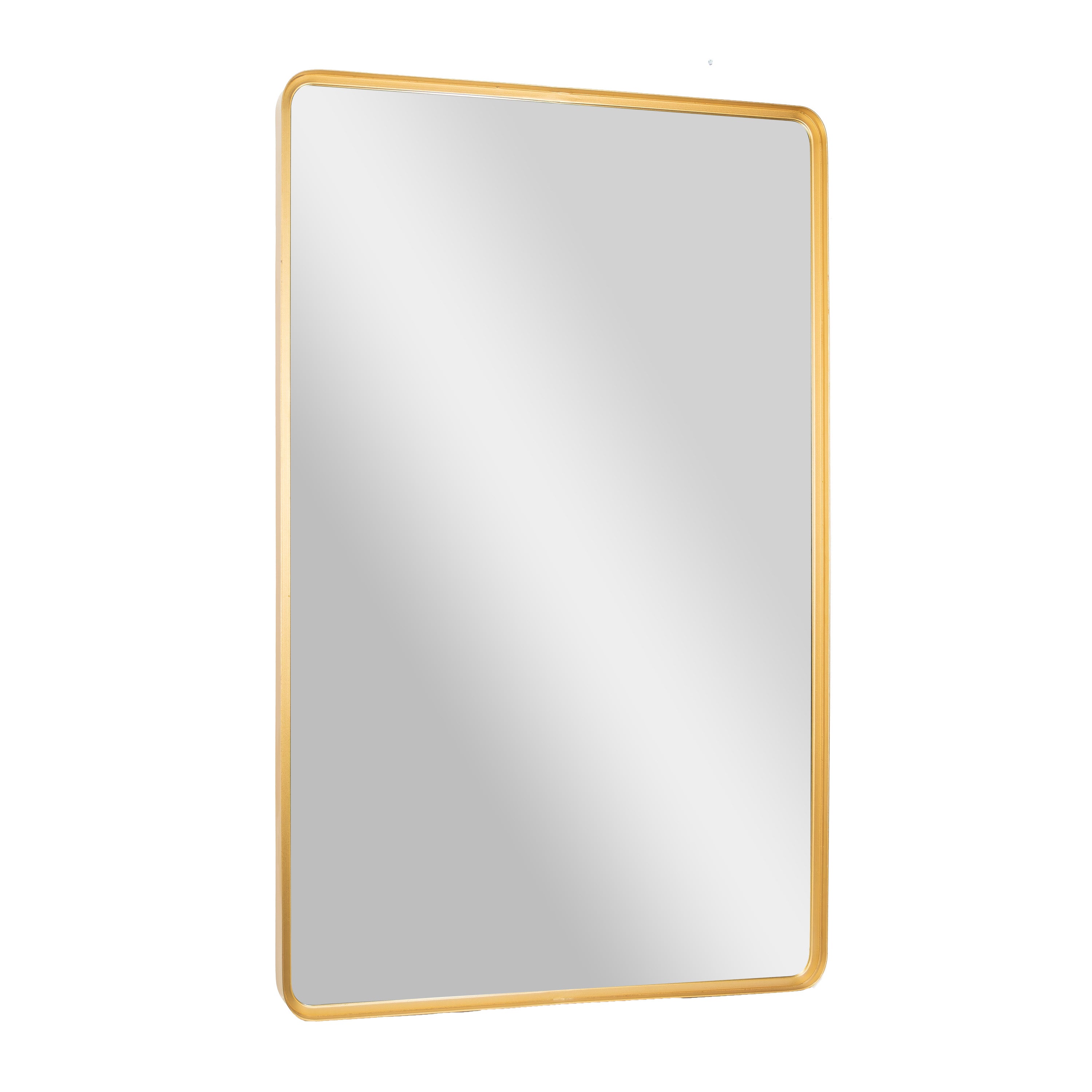 Ava 48" x 30" Metal Deep Framed Wall Mirror - Large Accent Mirror for Bathroom, Entryway, Dining Room, & Living Room in Gold