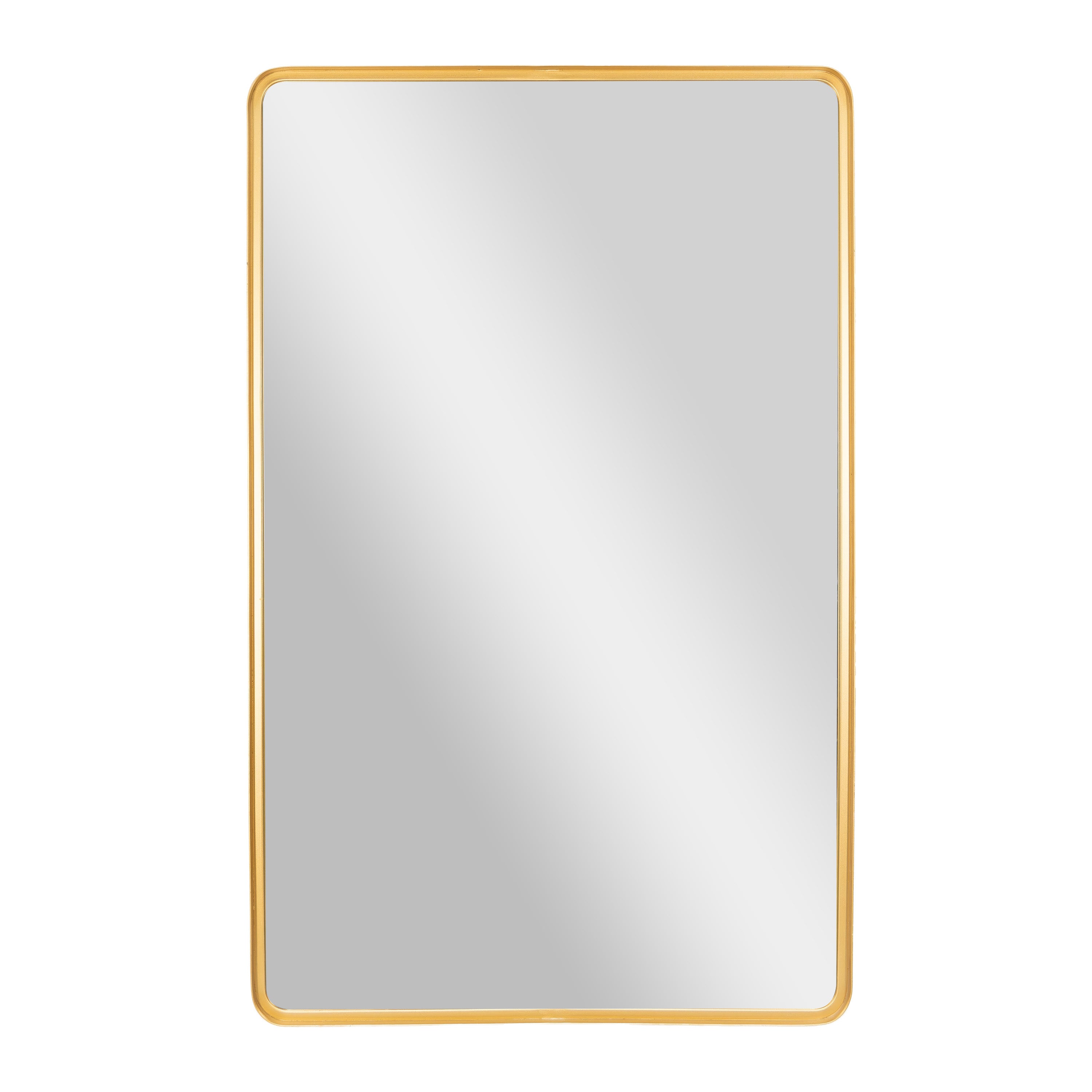 Ava 48" x 30" Metal Deep Framed Wall Mirror - Large Accent Mirror for Bathroom, Entryway, Dining Room, & Living Room in Gold