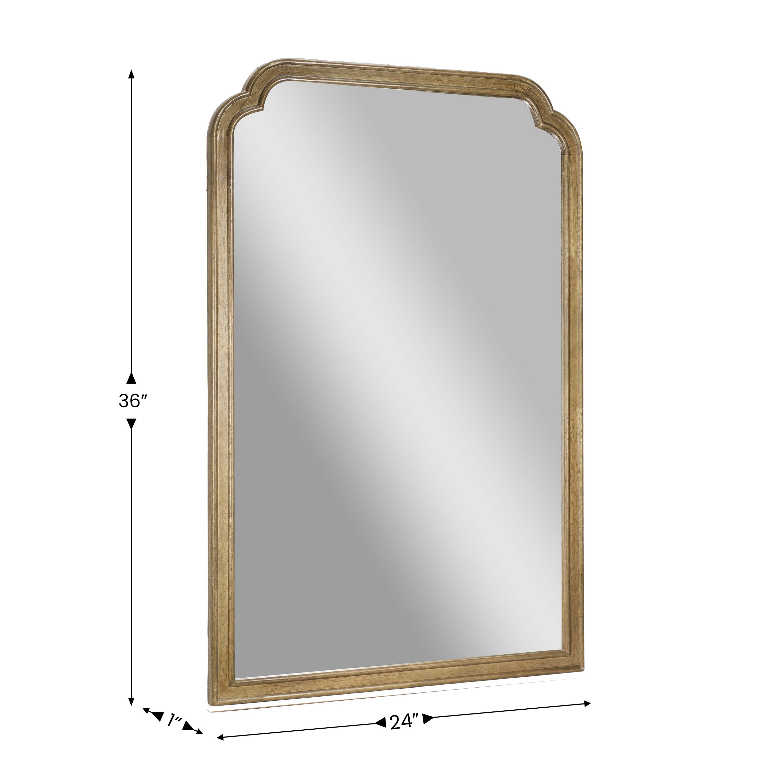 Efie 36" x 24" Large Accent Wall Mirror with Solid Wood Frame for Bathroom, Entryway, Dining Room & Living Room in Weathered